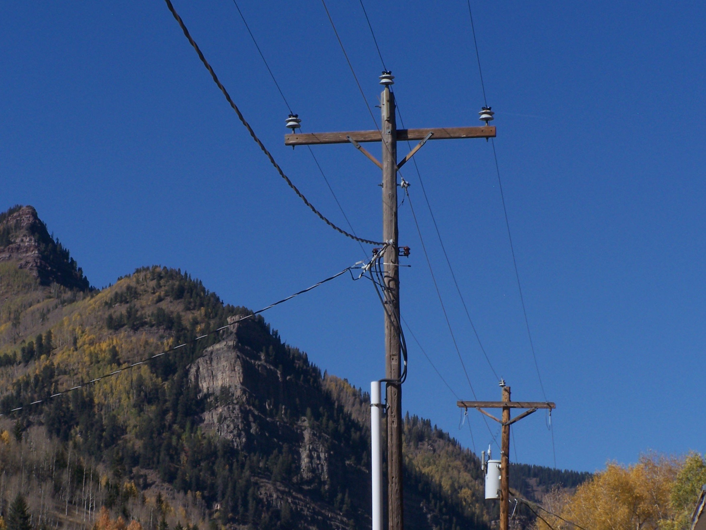 Distribution powerline at Rico, Colorado.