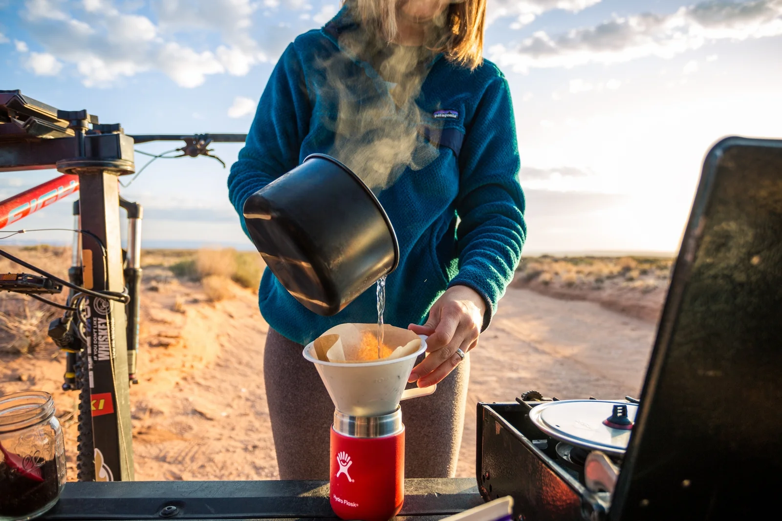 Camping Coffee Morning HydroFlask Outdoor Lifestyle - Emily Sierra Photography