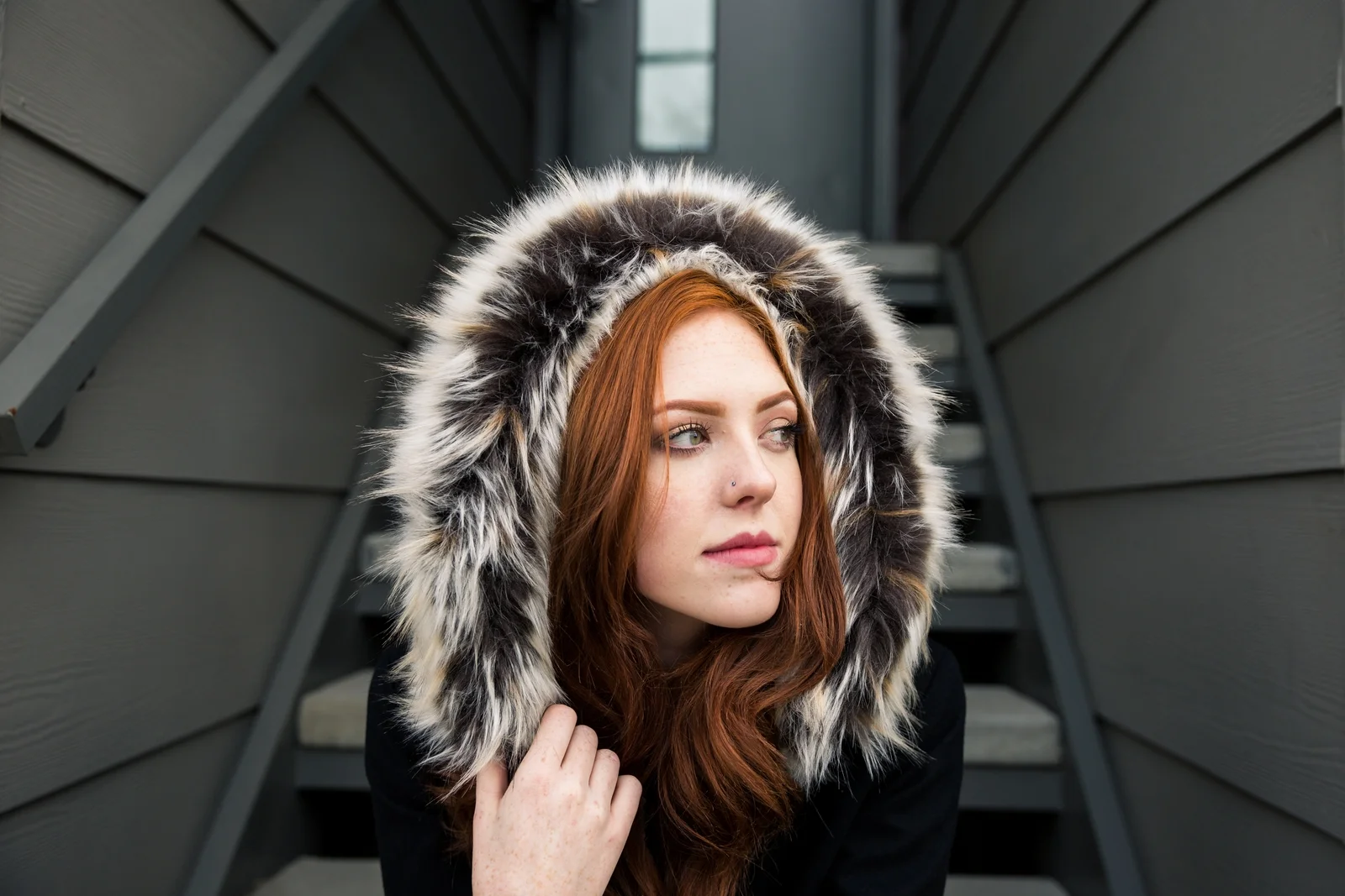 Fashion Jacket Fur Hood Outdoor Lifestyle - Emily Sierra Photography