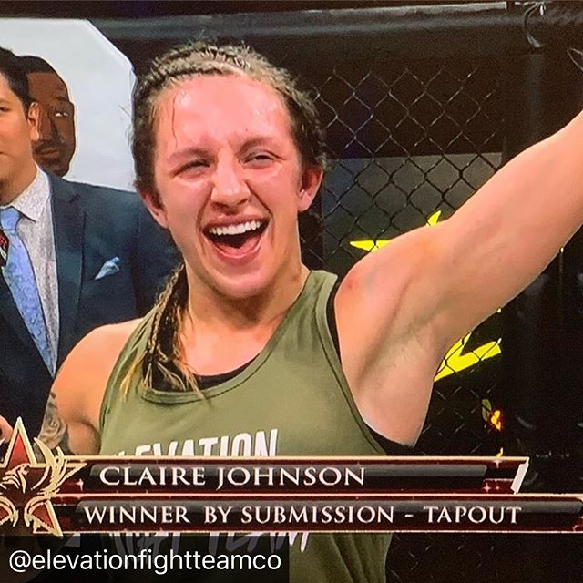 Shoutout to @clairefights on her pro debut win! Way to get it done!
.
.
.
Congrats to @clairefights on her @invictafc debut! Winner by 3rd armbar! “Grizzly” Claire Johnson 🐻•••••#MMA #elevationfightteam #wmma #femalefighter #fightteam #invictafc