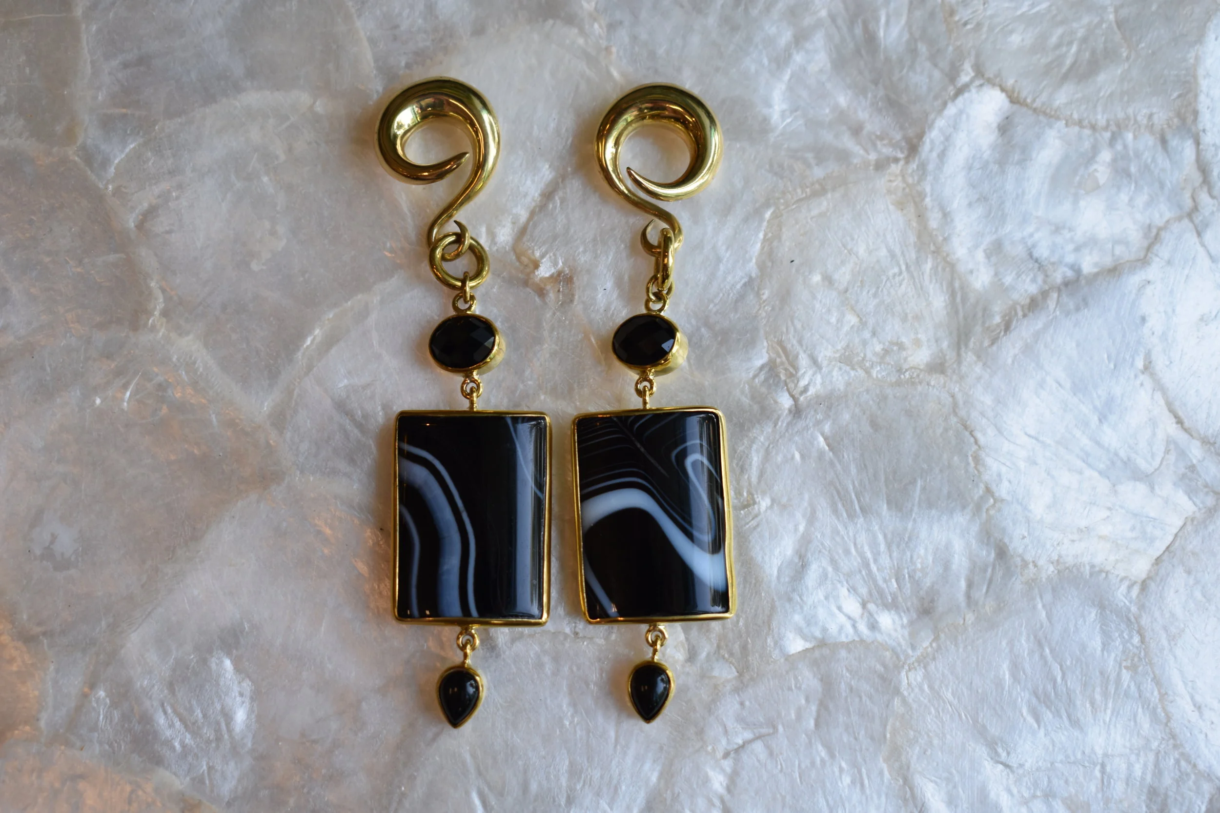 Diablo Brass &amp; Obsidian ear weights