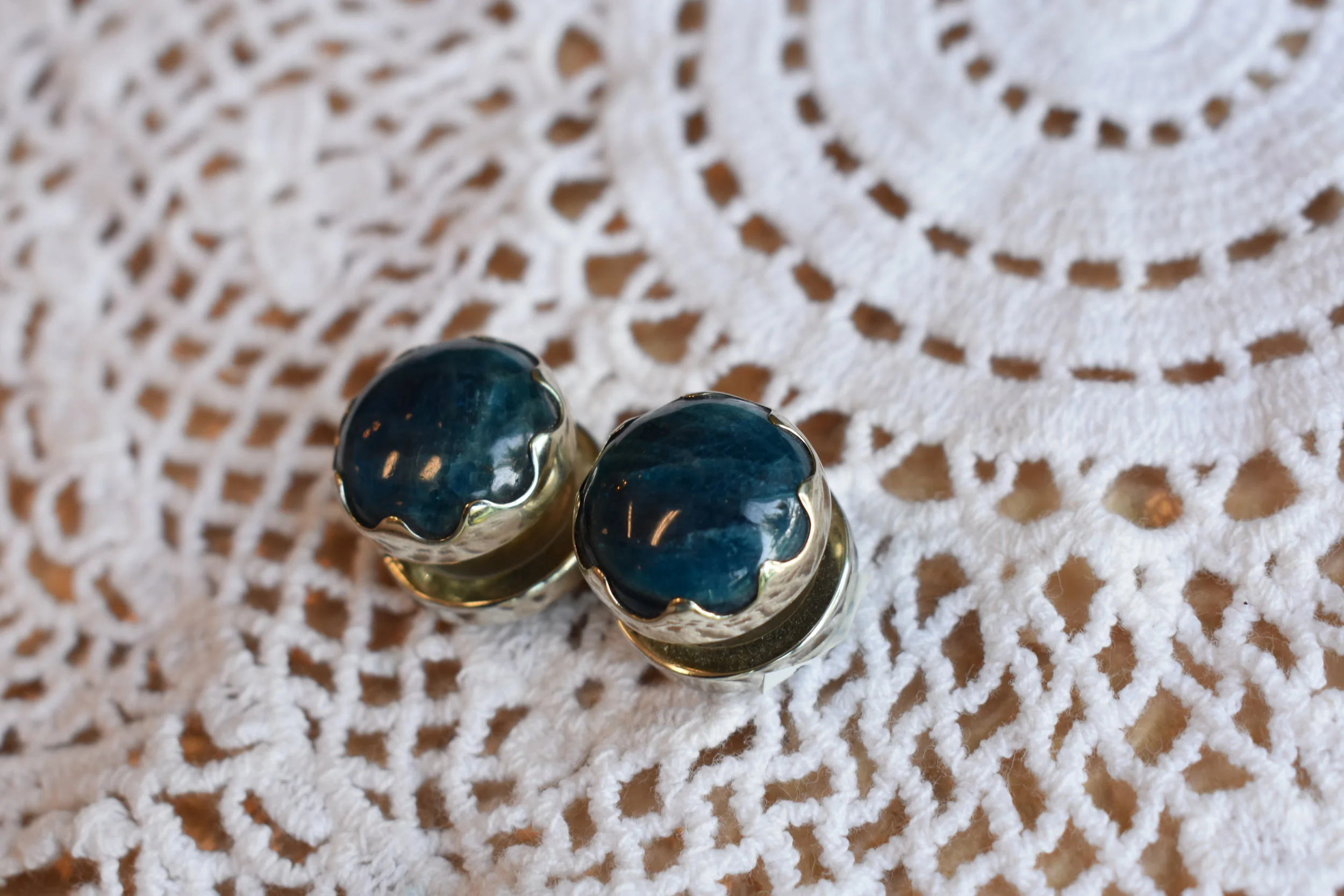 Diablo Blue Apatite Ear Weights