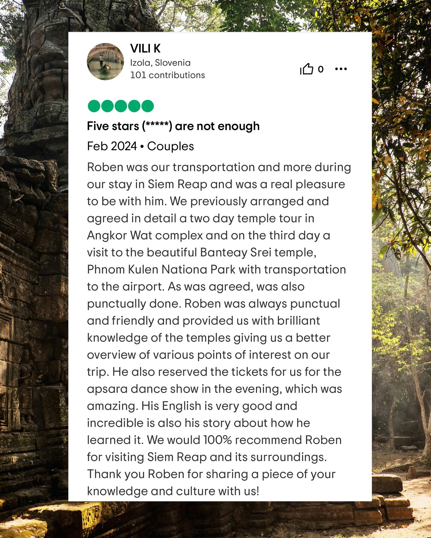I&rsquo;m always important to offer best services possible for visiting Siem Reap. Thank you for nice review! #angkorwat #siemreap #siemreaptuktukdriver