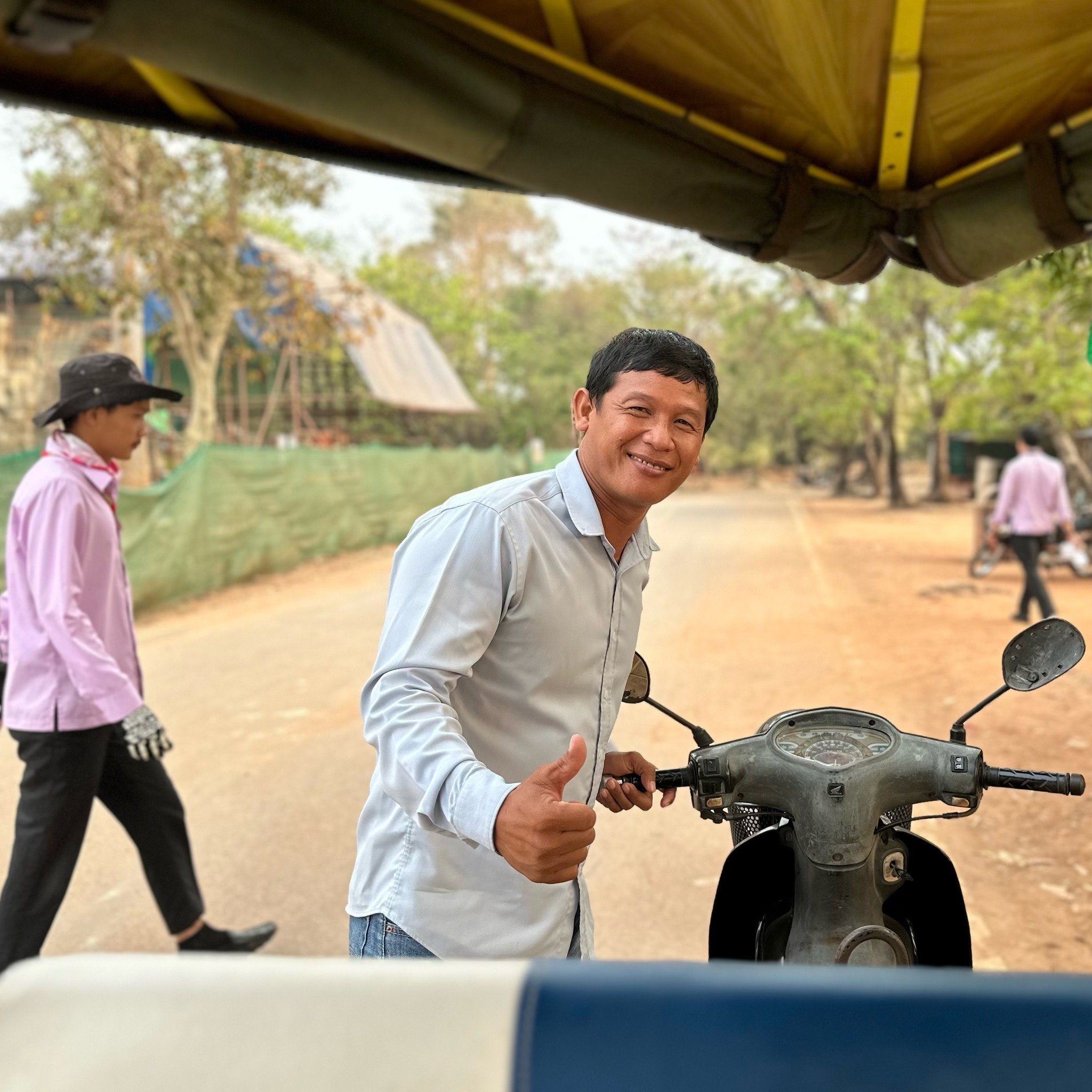 Thank you for all customers choosing me for tuk tuk driver touring in Siem Reap. I&rsquo;m very happy to share my culture and why I&rsquo;m always learning my English.  tuktukroben@gmail.com for bookings #angkorwat #siemreap #angkorwattuktuk