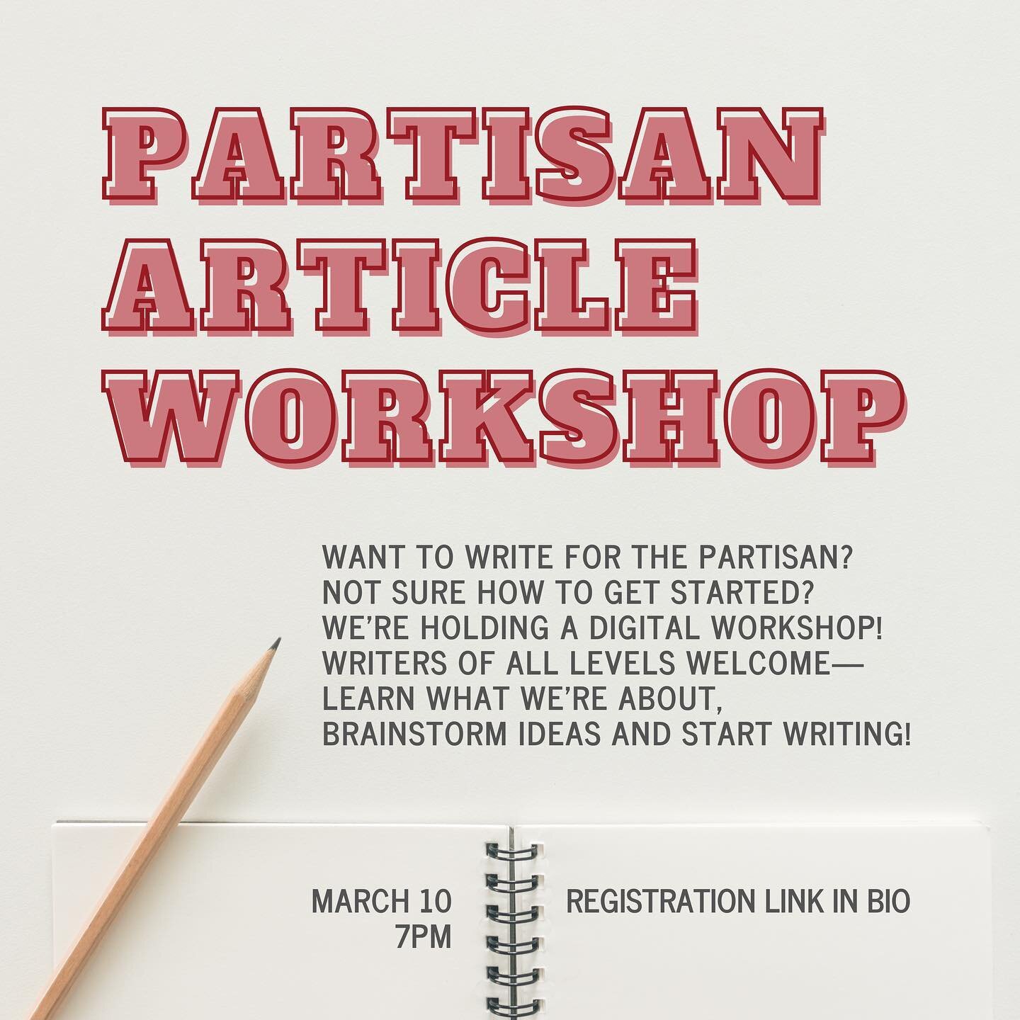 This evening writers &amp; editors from the @phillypartisan will be sharing tips and advice on how to get started doing journalistic writing. No previous writing experience is required to join or begin writing articles :)