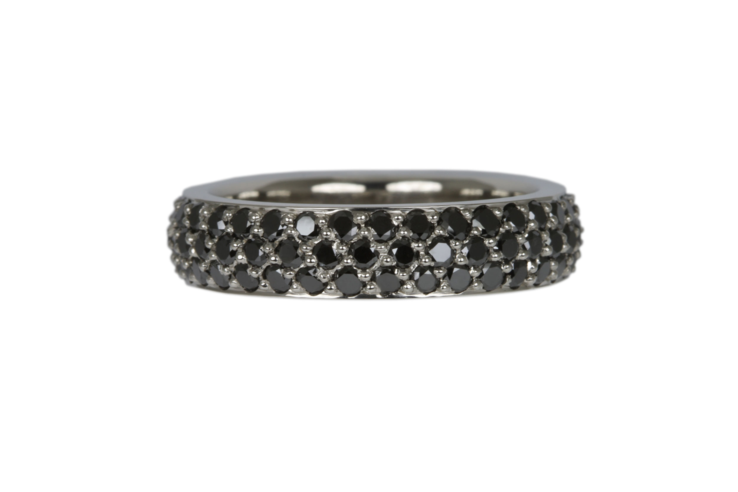 Black Diamond Pave Ring in Platinum