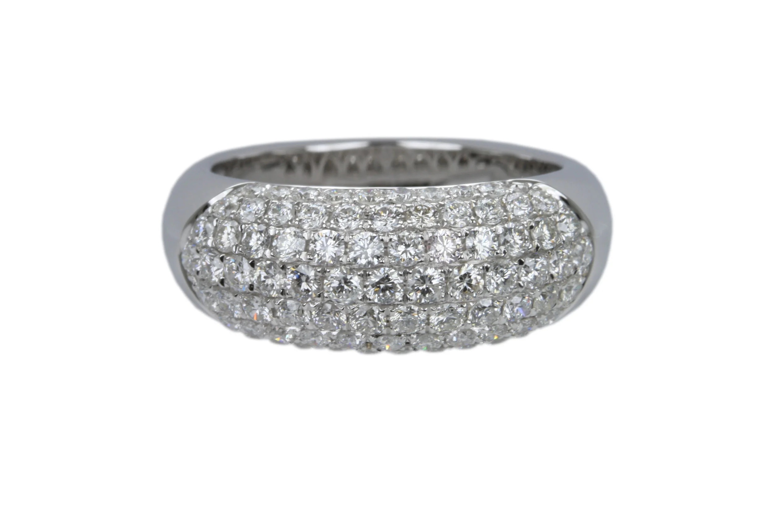 Pave Diamond Ring in White Gold