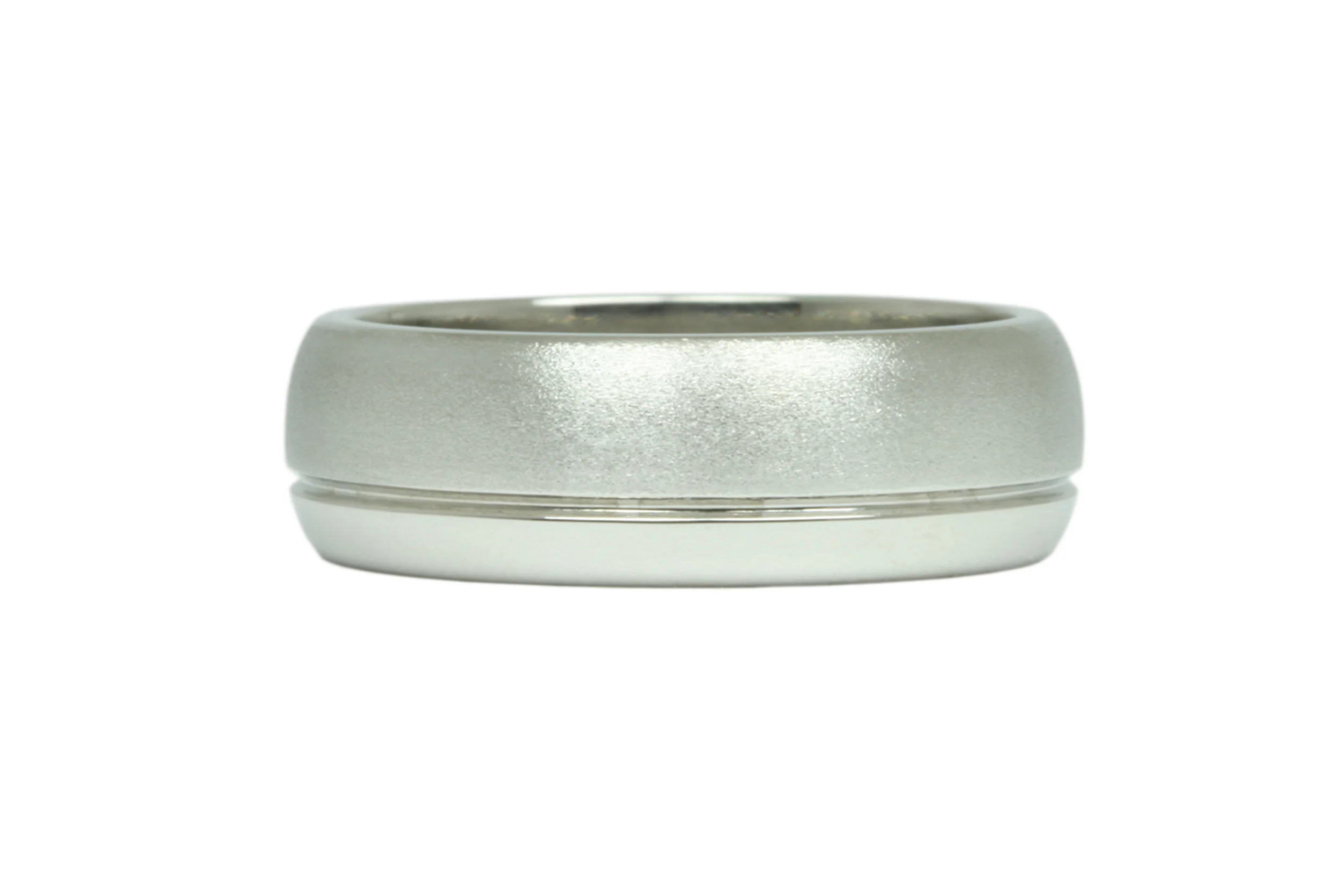 7mm Half Round Satin Finish Men's Wedding Ring in Platinum