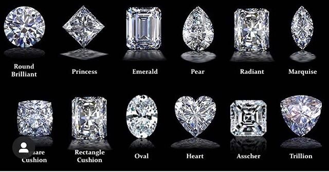 What&rsquo;s your favourite?💎 I change my mind each week !! 🤦🏼&zwj;♀️ .
.
.
#diamonds #roundbrilliant #cushioncut #pearcut #asschercut #ovaldiamond #marquisediamond #radiantcut #emeraldcutdiamond #princessdiamond #trillion #diamondsareagirlsbestfr