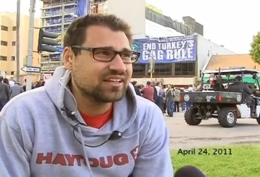 Allen Yekikian, April 2011, at the Turkish Consulate in Los Angeles.