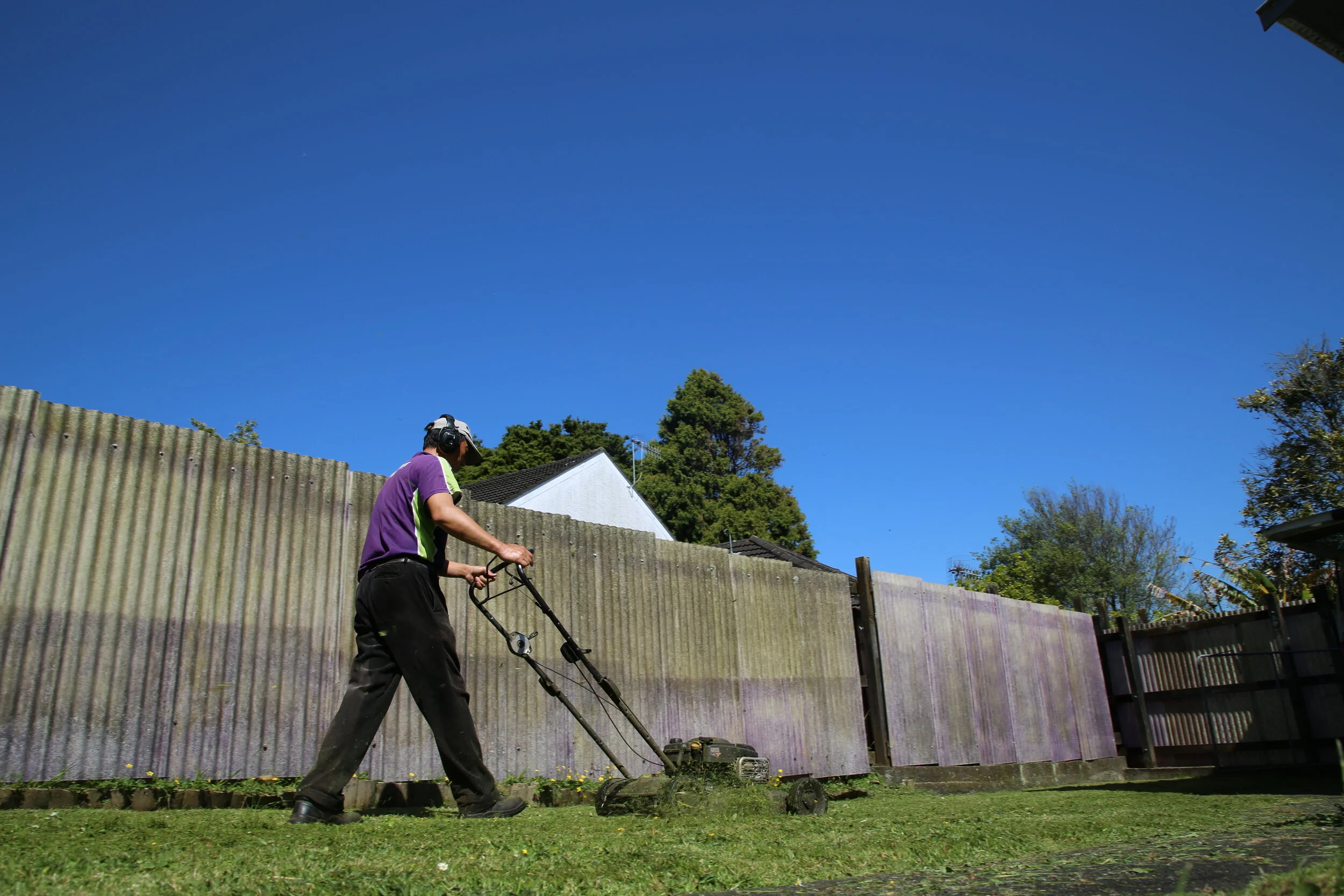 Lawn mowing business owner