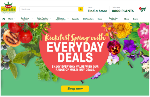 Kings Plant Barn website