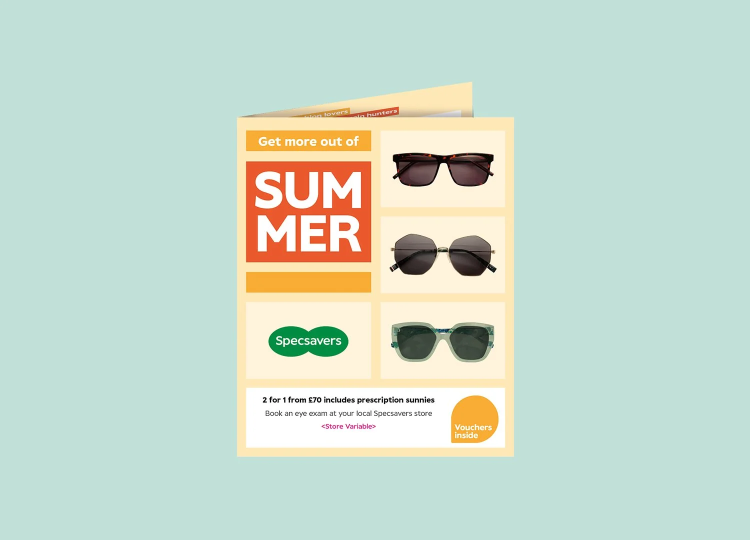   Two‑for‑One Summer Campaign – Insight  In previous years, Specsavers launched their summer campaign too late in the season — by which point much of their customers’ disposable income had already been spent.   