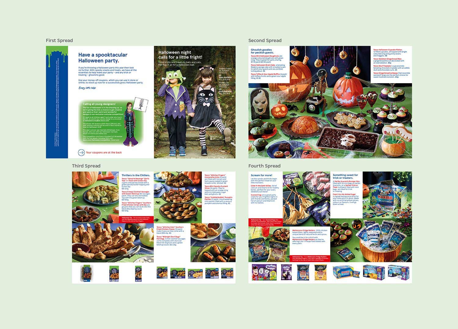   Halloween – Idea  Position Tesco as the one‑stop destination for Halloween by creating an inspiring, great‑value mailer packed with ideas, recipes, costumes and party essentials. A friendly, easy‑to‑shop guide that helps customers throw a brilliant