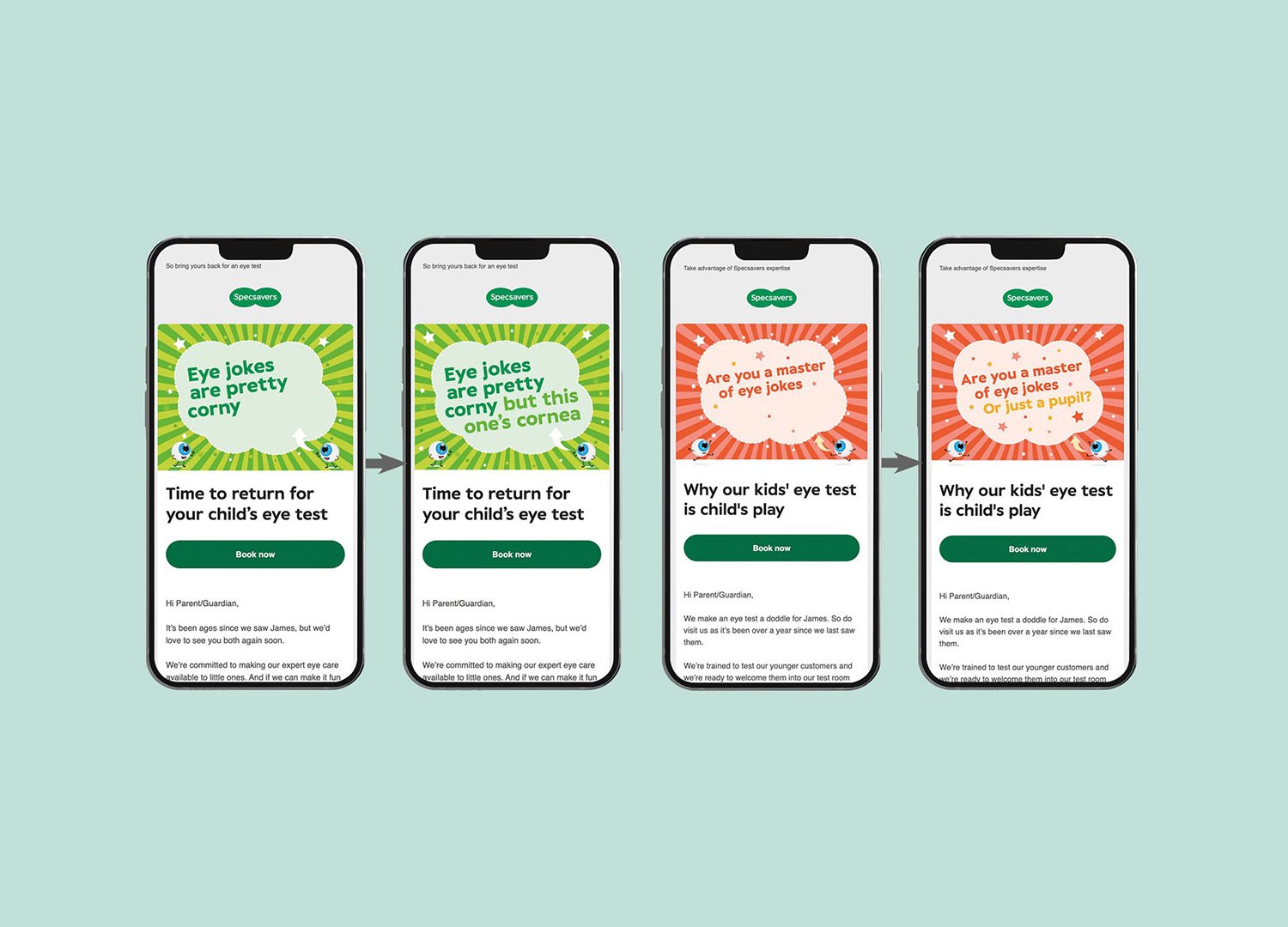  KIds Lapsing – Idea  Create a suite of reassuring, parent‑friendly emails that highlight the importance of regular eye tests in a calm, accessible way. Use simple humour and kid‑friendly visuals to reduce fear, while positioning our optometrists as