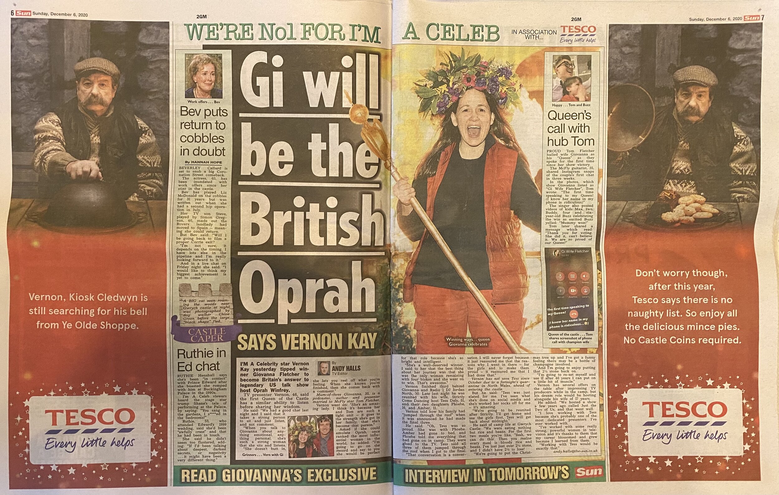 Tesco's Christmas Campaign in The Sun, with Kiosk Cledwyn