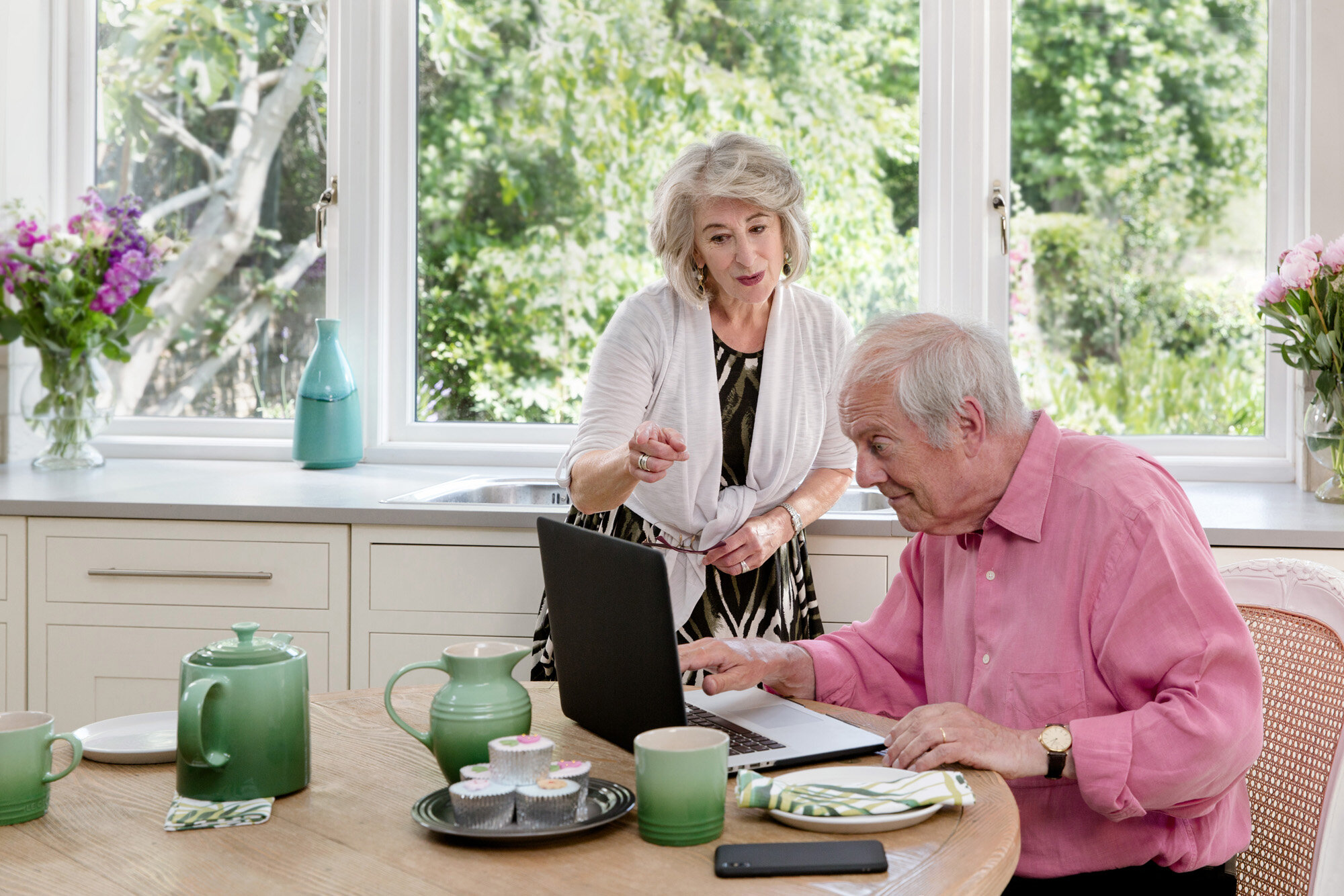 Photographs for Lloyd’s Bank Internet Banking advert with Gyles Brandreth and Dame Maureen Lipman.