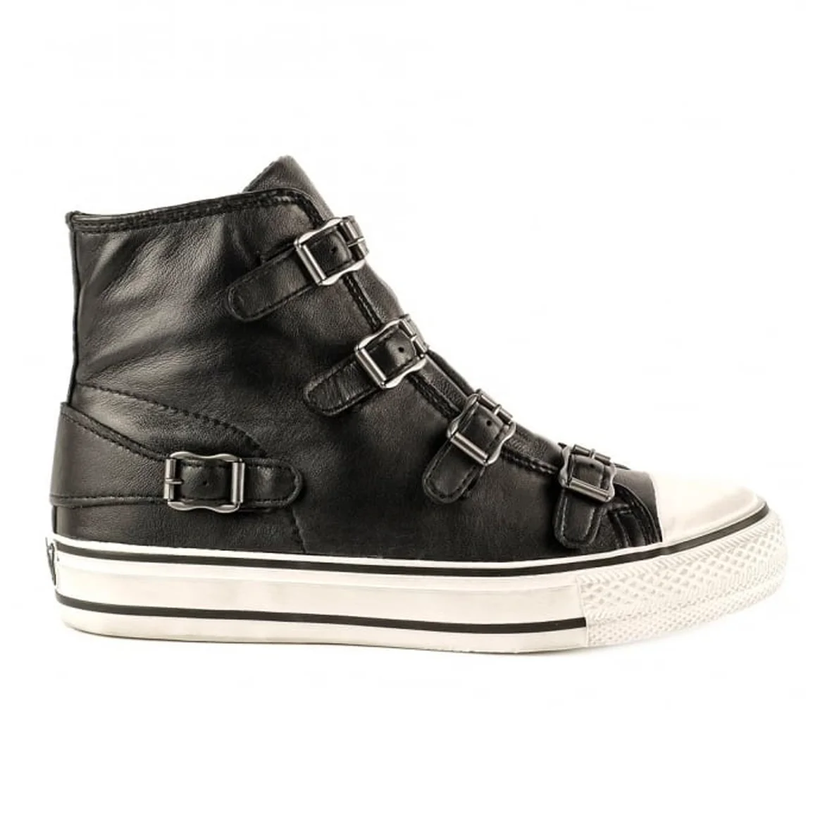ASH VIRGIN Buckle Trainers Black Leather 1.jpg