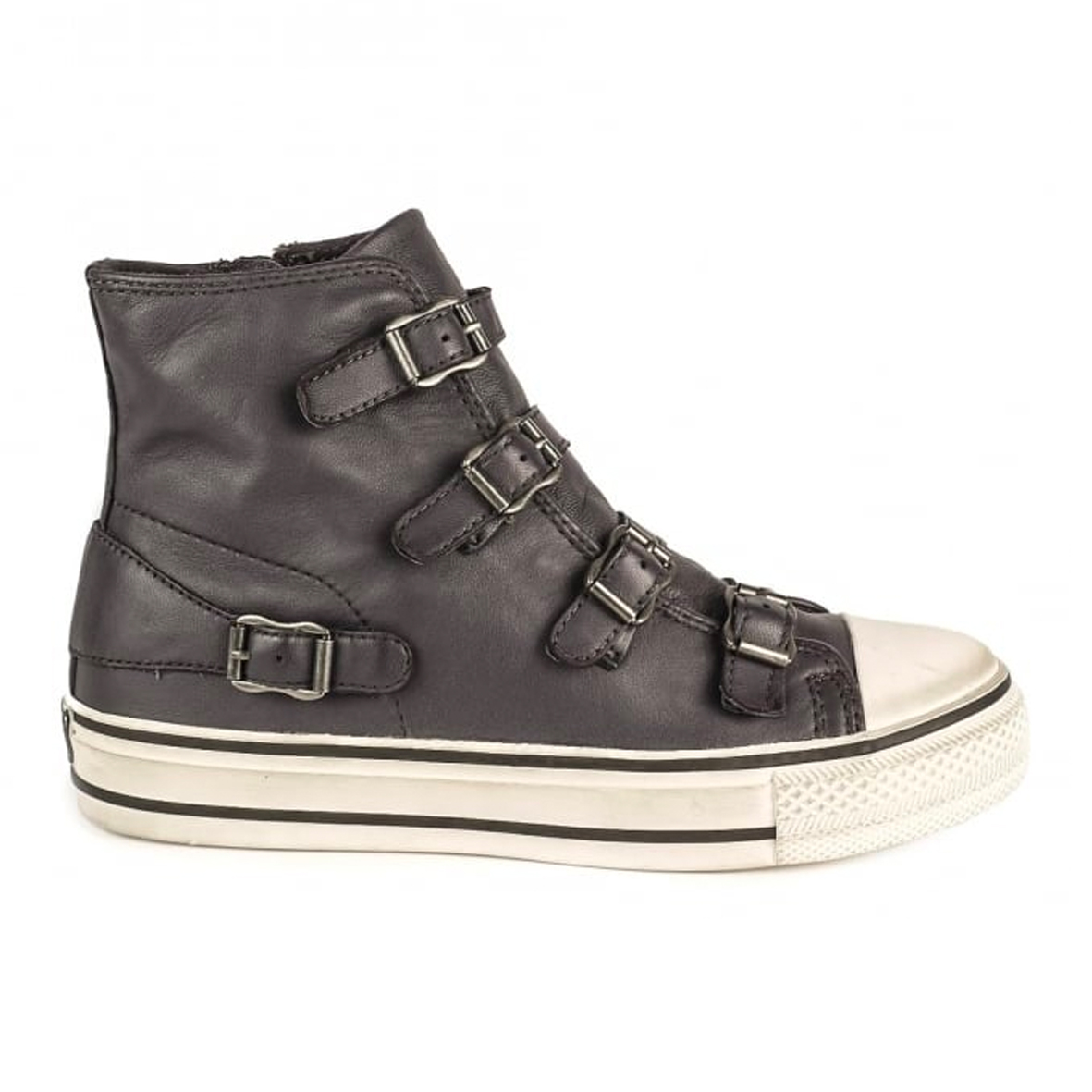 ASH VIRGIN Buckle Trainers Graphite Leather 1.jpg