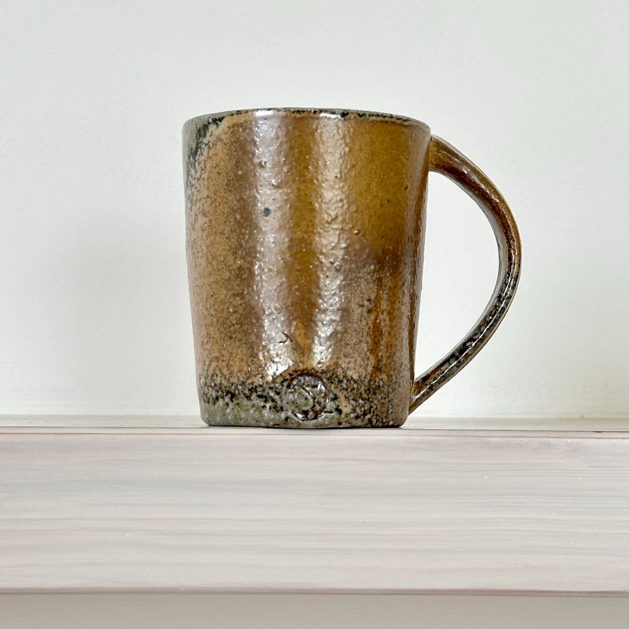 JSP25 Tall Ochre Shino Coffee Mug 7-3.jpg