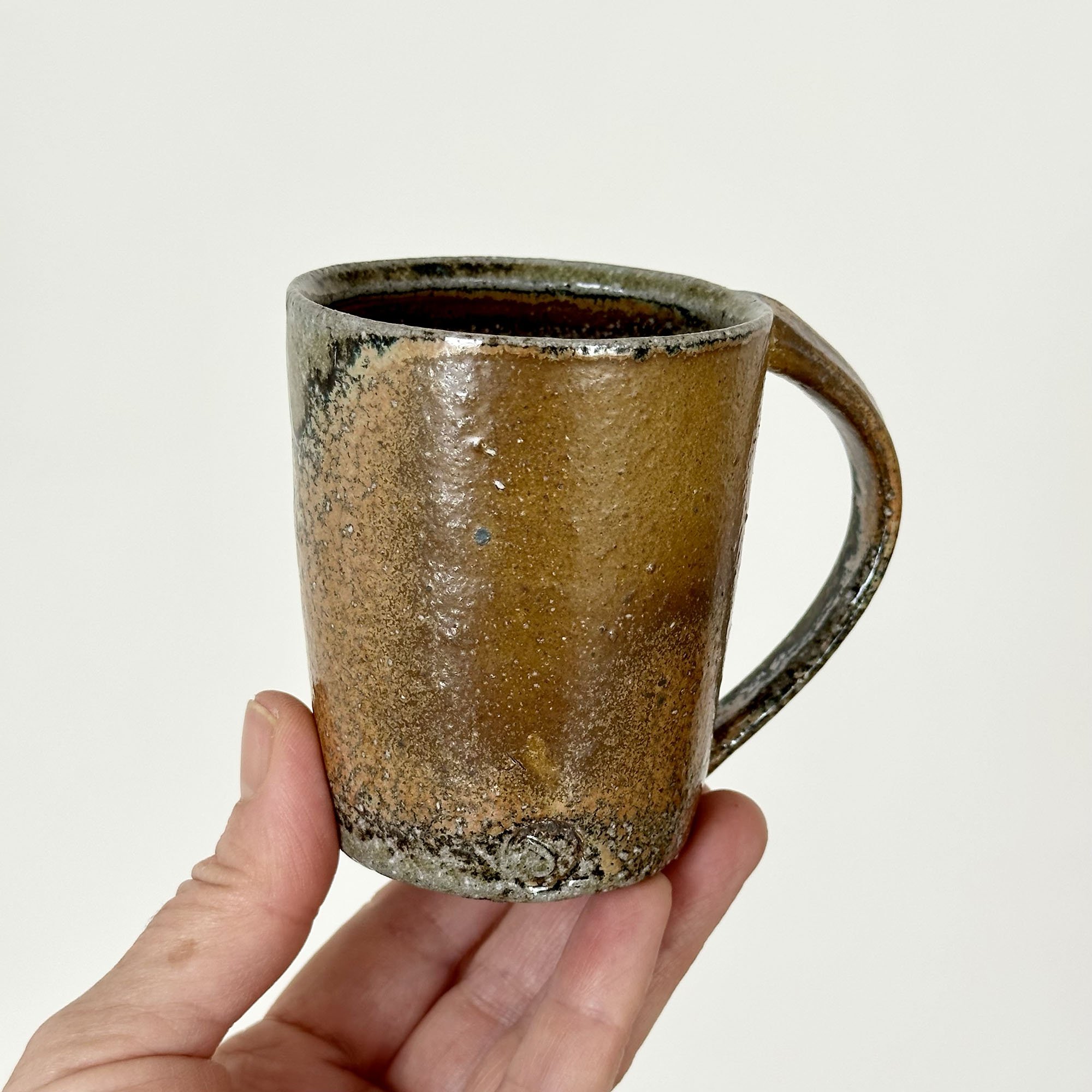 JSP25 Tall Ochre Shino Coffee Mug 7-1.jpg