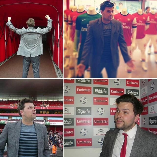 Wednesdays quiz and I am bound to be excited because as soon as the quiz finishes, I get to watch @arsenal playing again!!! Come join me in your sports attire at 7pm! Here are some former photos of me at the Emirates years ago when I thought I would 