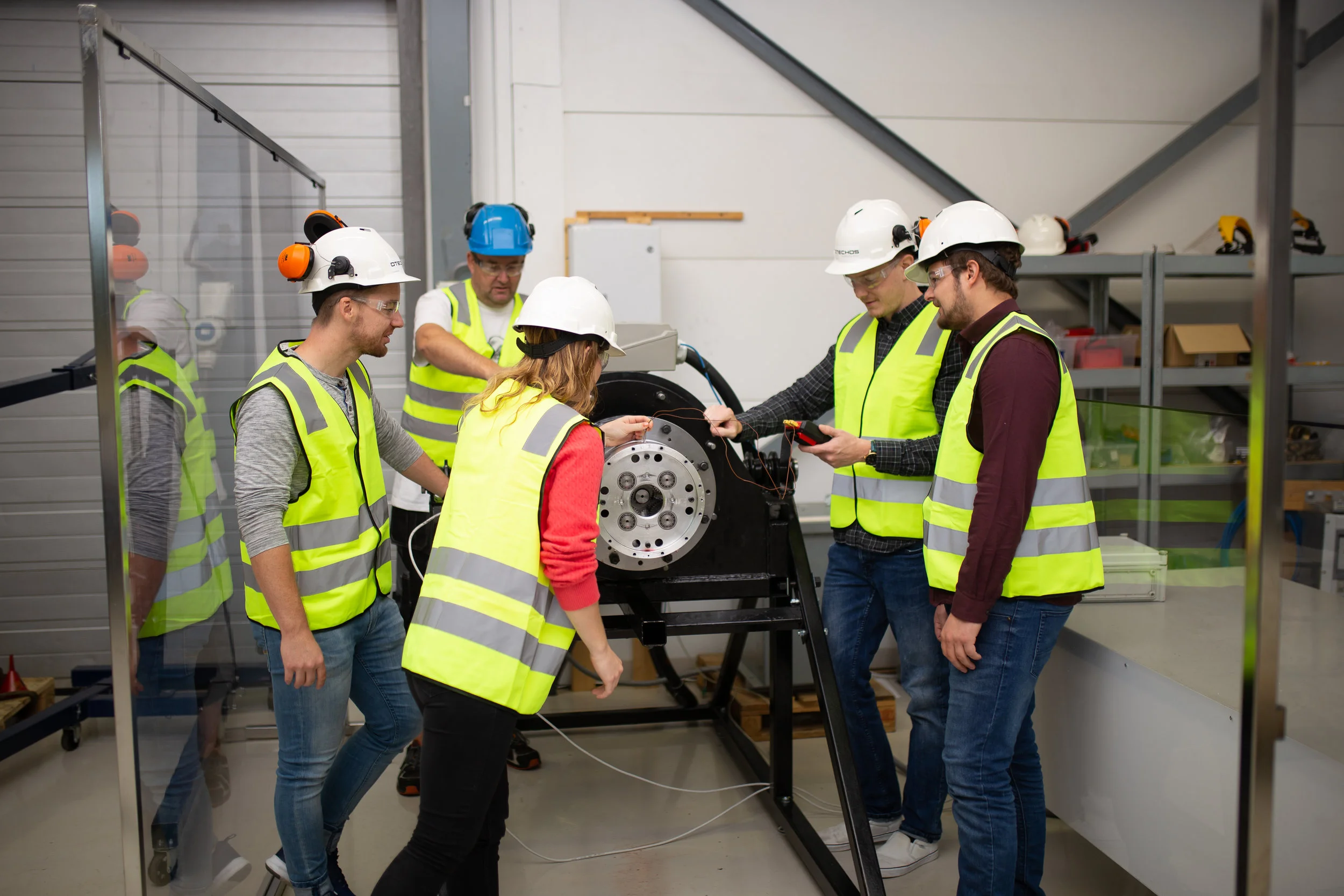 The engineers working on the second CRC-protoype.