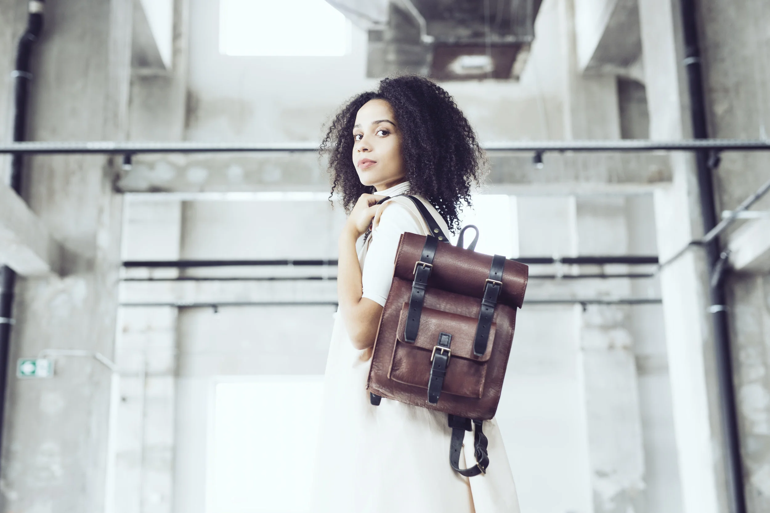 Luxury leather rucksack