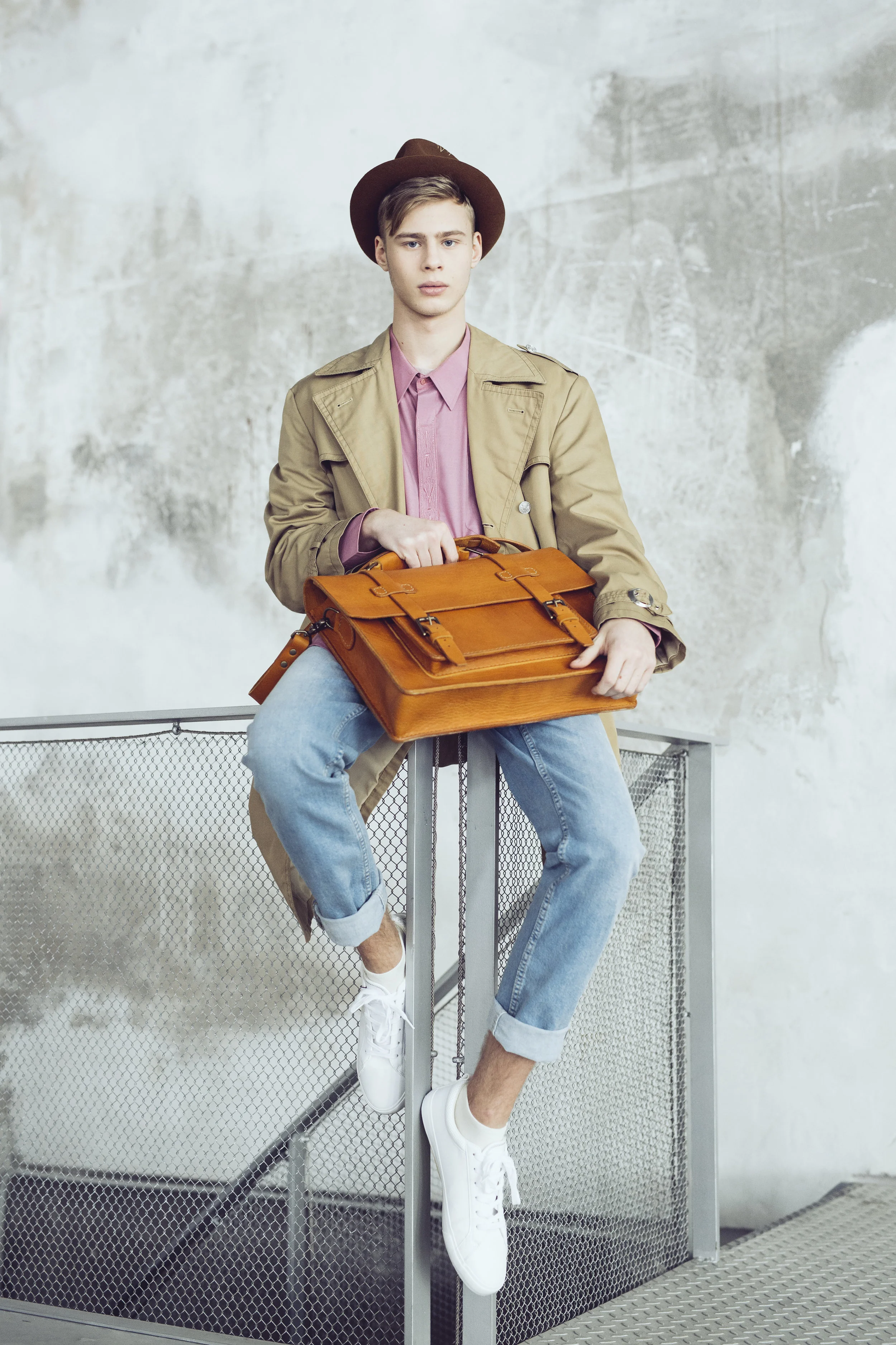 Classic leather briefcase