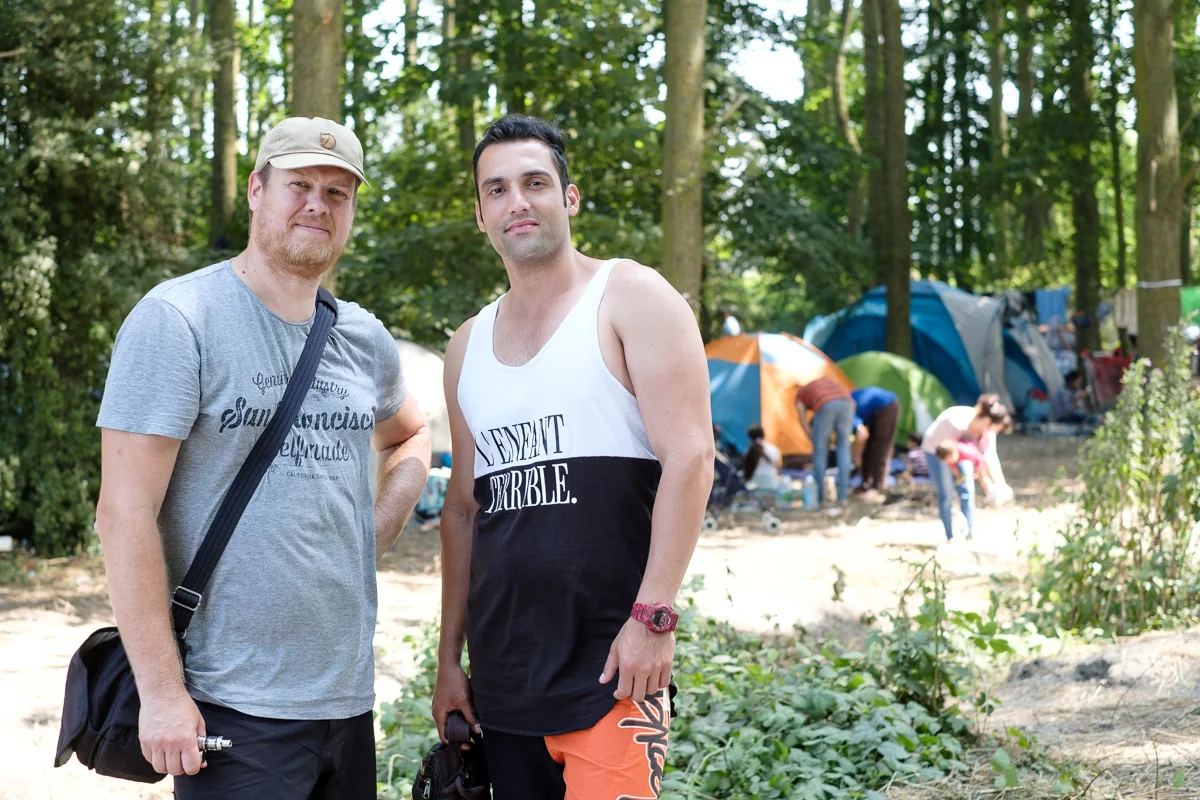 Me with the only other giant around. He gave me some very useful tips to get in better shape.