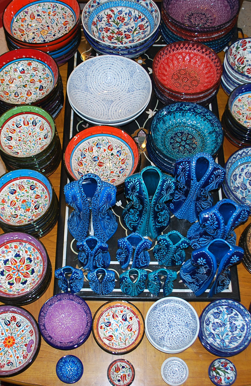 CERAMIC HAND PAINTED PLATES, BOWLS AND KAFTANS - ASSORTED DESIGN &amp; PRICES