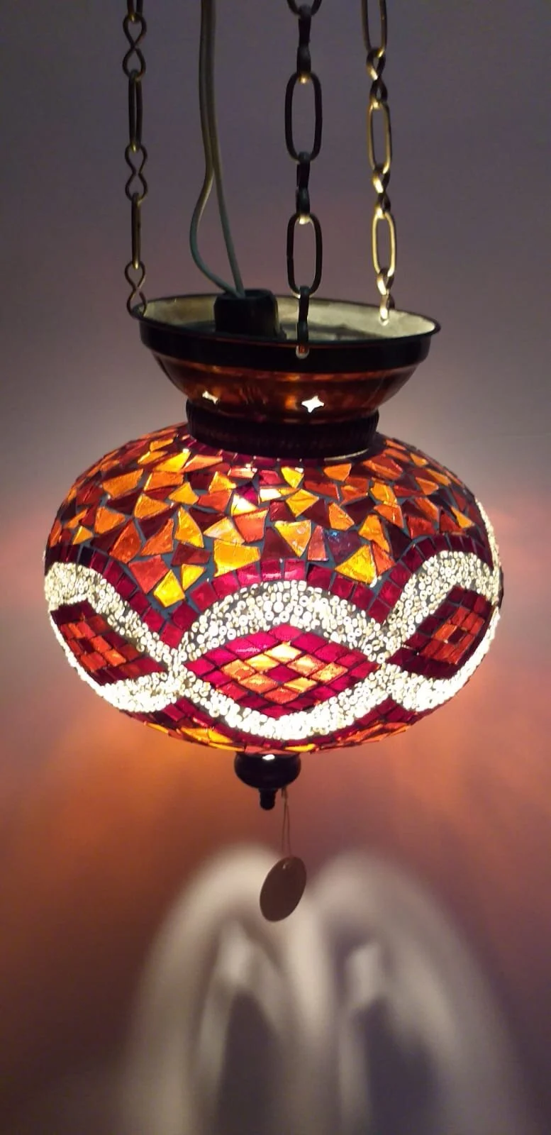 LH2125L4 - TRK GLASS LAMP HANGING 18 CM QR.295 AFTER DISCOUNT QR.235