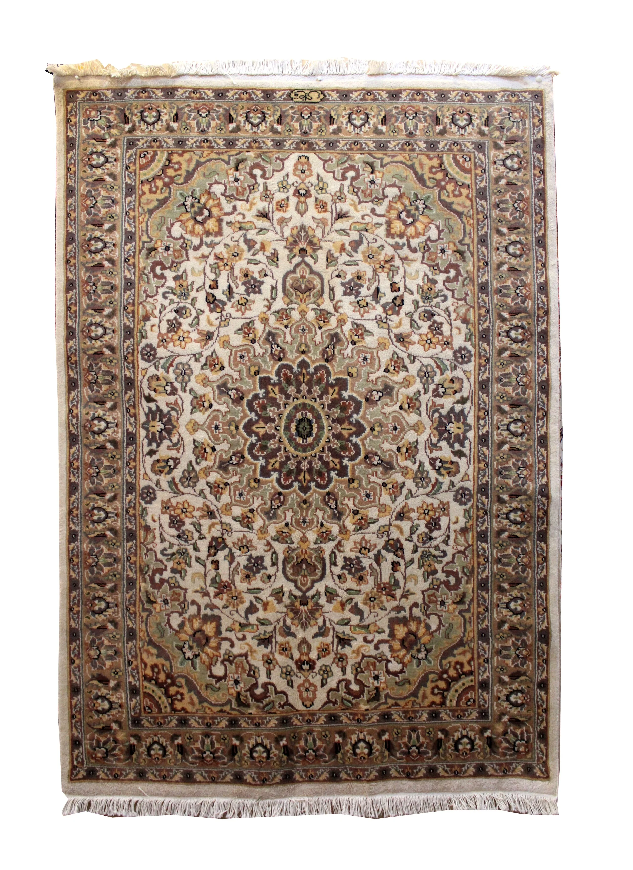 56853 PAK KASHMIR PART SILK GROUND BEIGE 1.81 X 1.22 MTR QR 3,200.