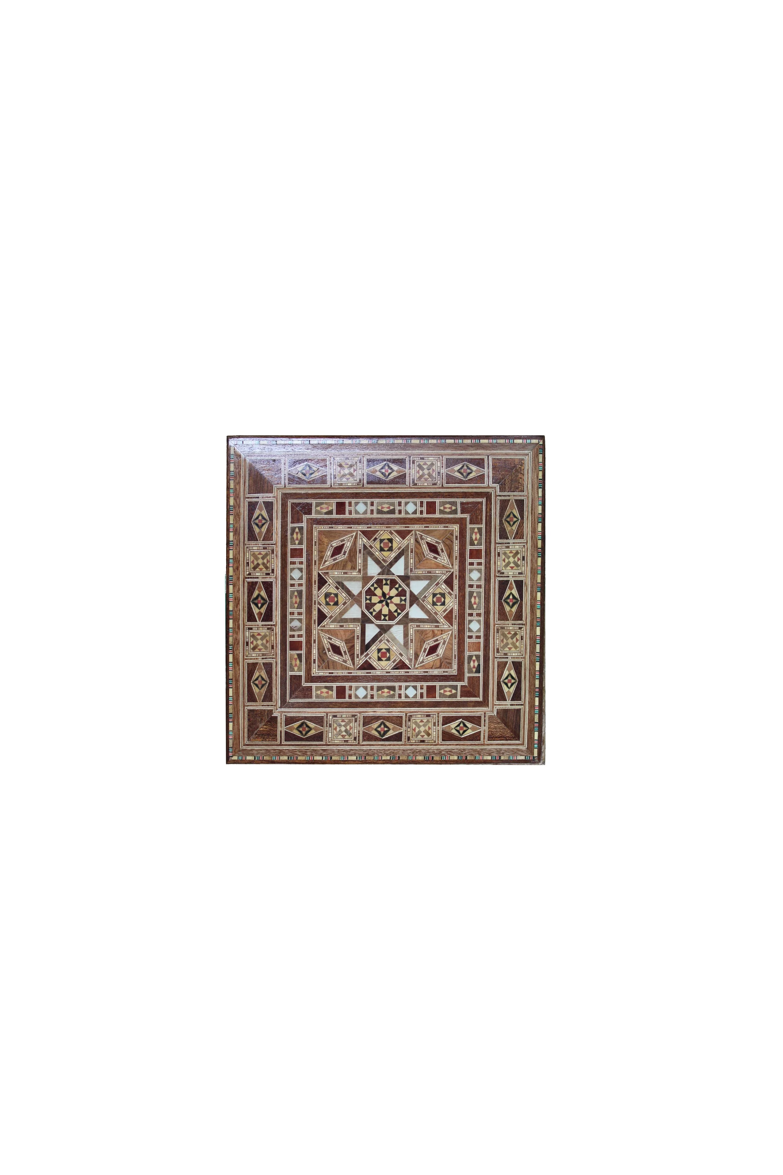167086 - SYRIAN MOSAIC SQUARE BOX 24X24X8CM QR.195