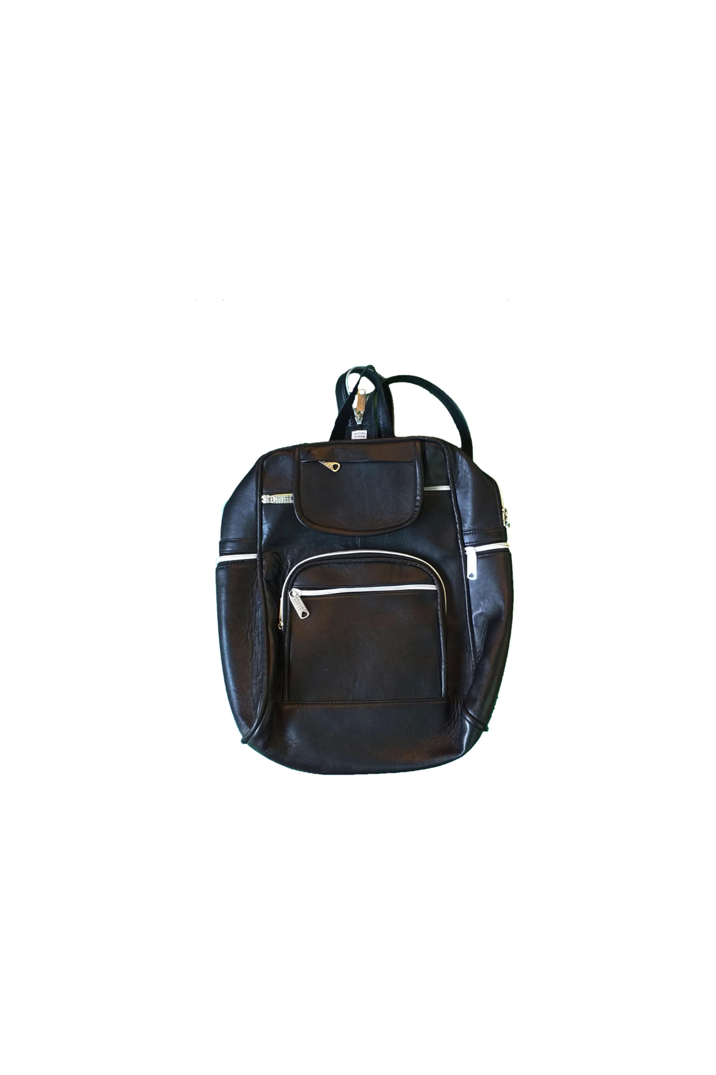 ANC569 - LEATHER BLACK BACKPACK QR.295