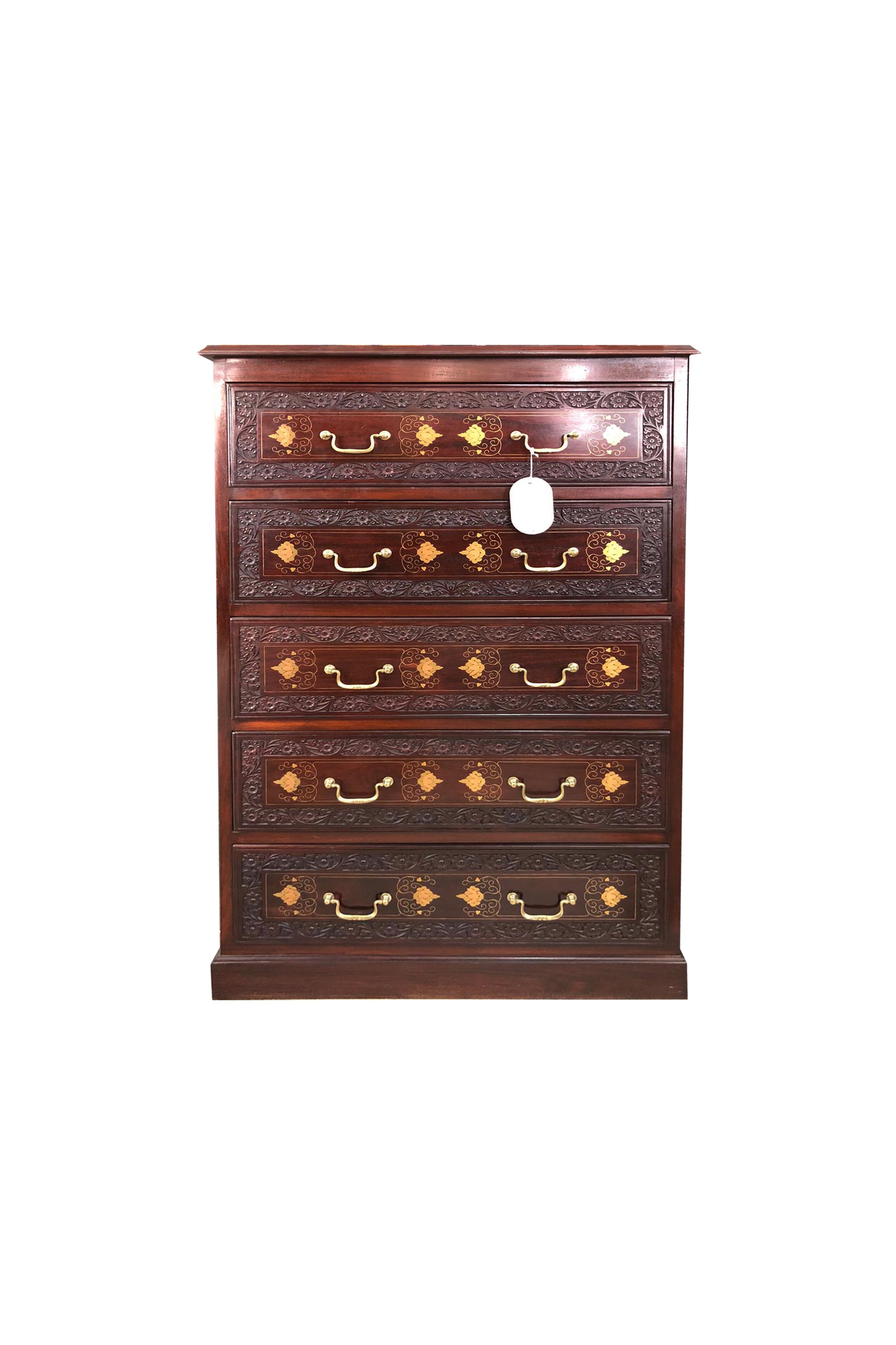 ANC119 - ROSEWOOD CHESTER 5 DRAWERS 120 X 75 X 45 CM QR.4,200