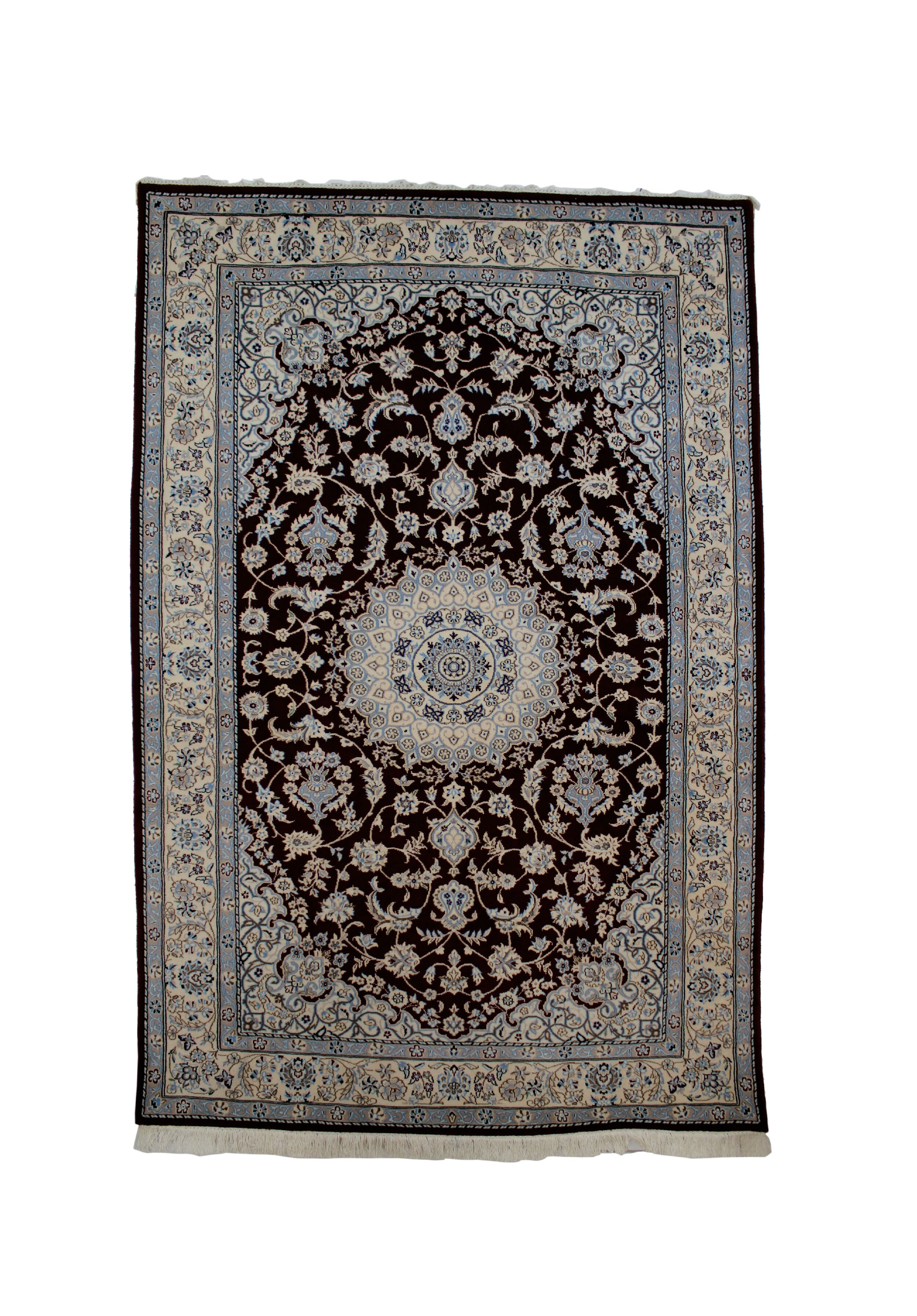 56187  IRAN NAIN NOLA PART SILK 2.50X1.50MTR QR11,000 