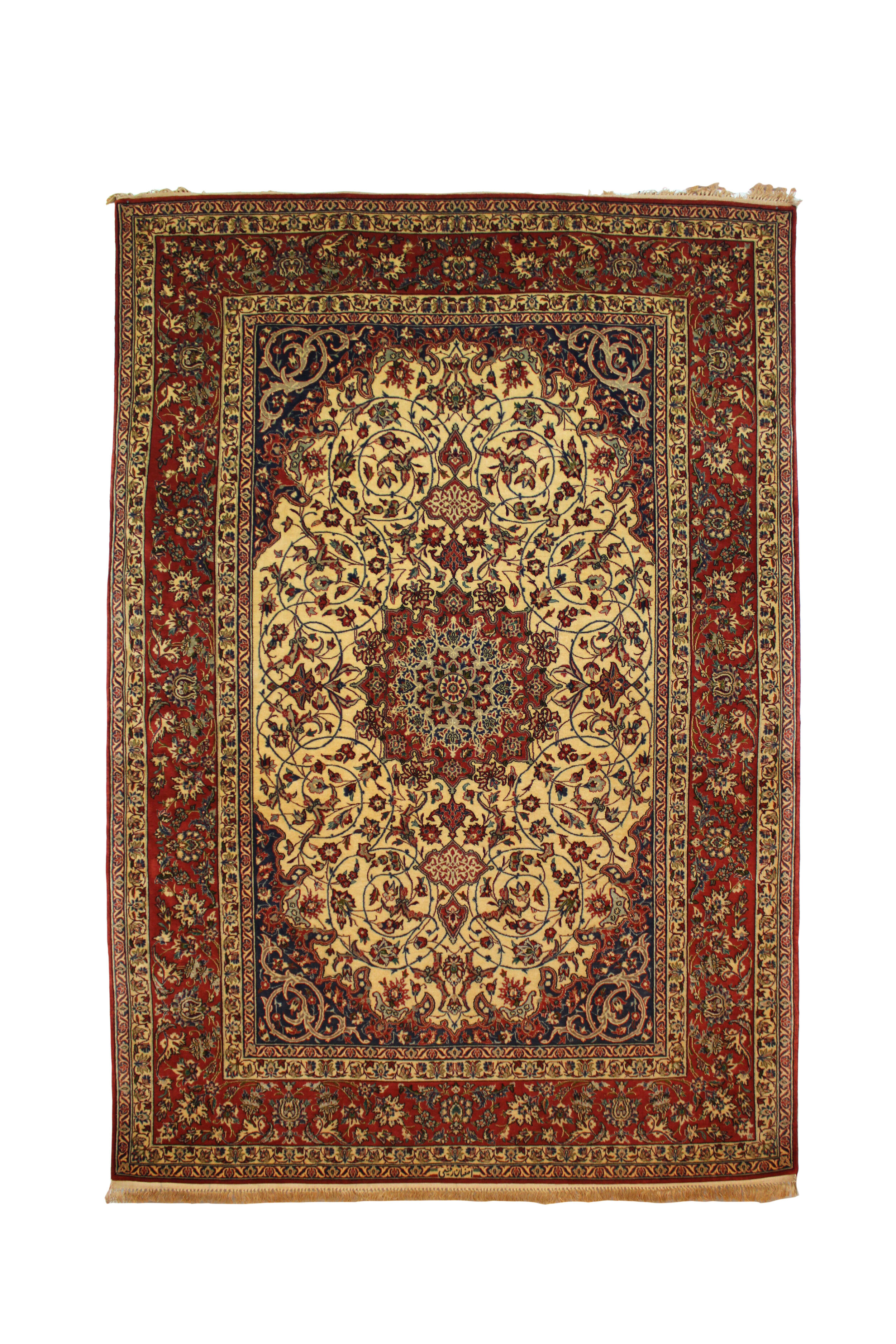 55317 IRAN ISFAHAN WOOL AND SILK ON SILK BASE  2.34X1.60MTR  QR24,000