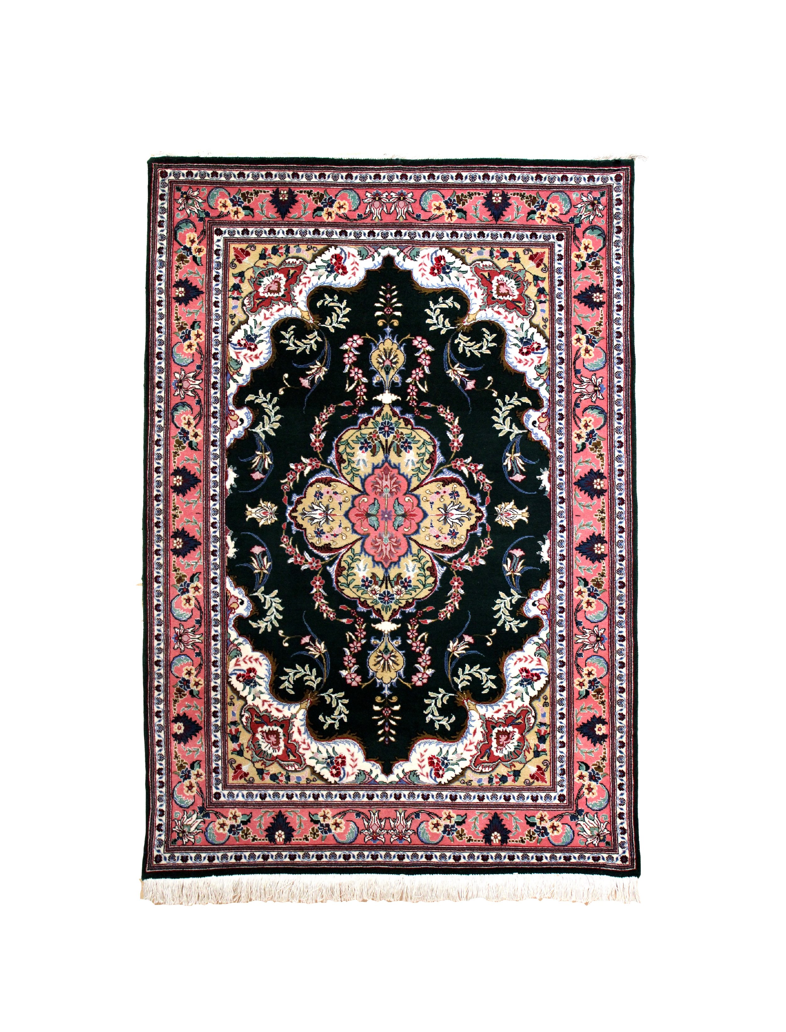 39078 IRAN TABRIZ WOOL AND SILK INLAY 1.50X1.03MTR QR7,975. 