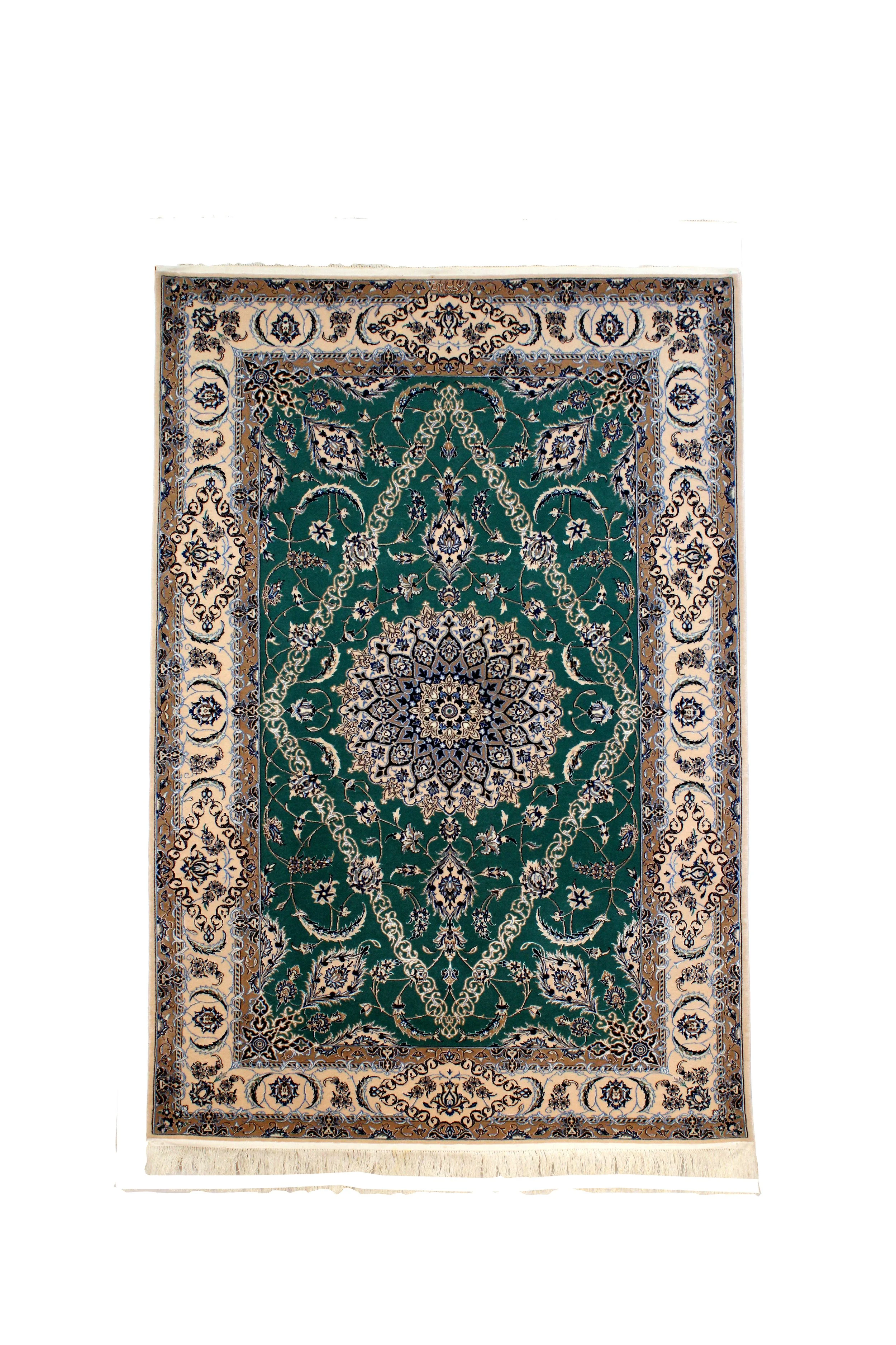 42165  IRAN NAIN SHISLA  HABIBIAN PART SILK 1.91X1.35MTR QR16,500. AFTER DISCOUNT QR9,900..JPG