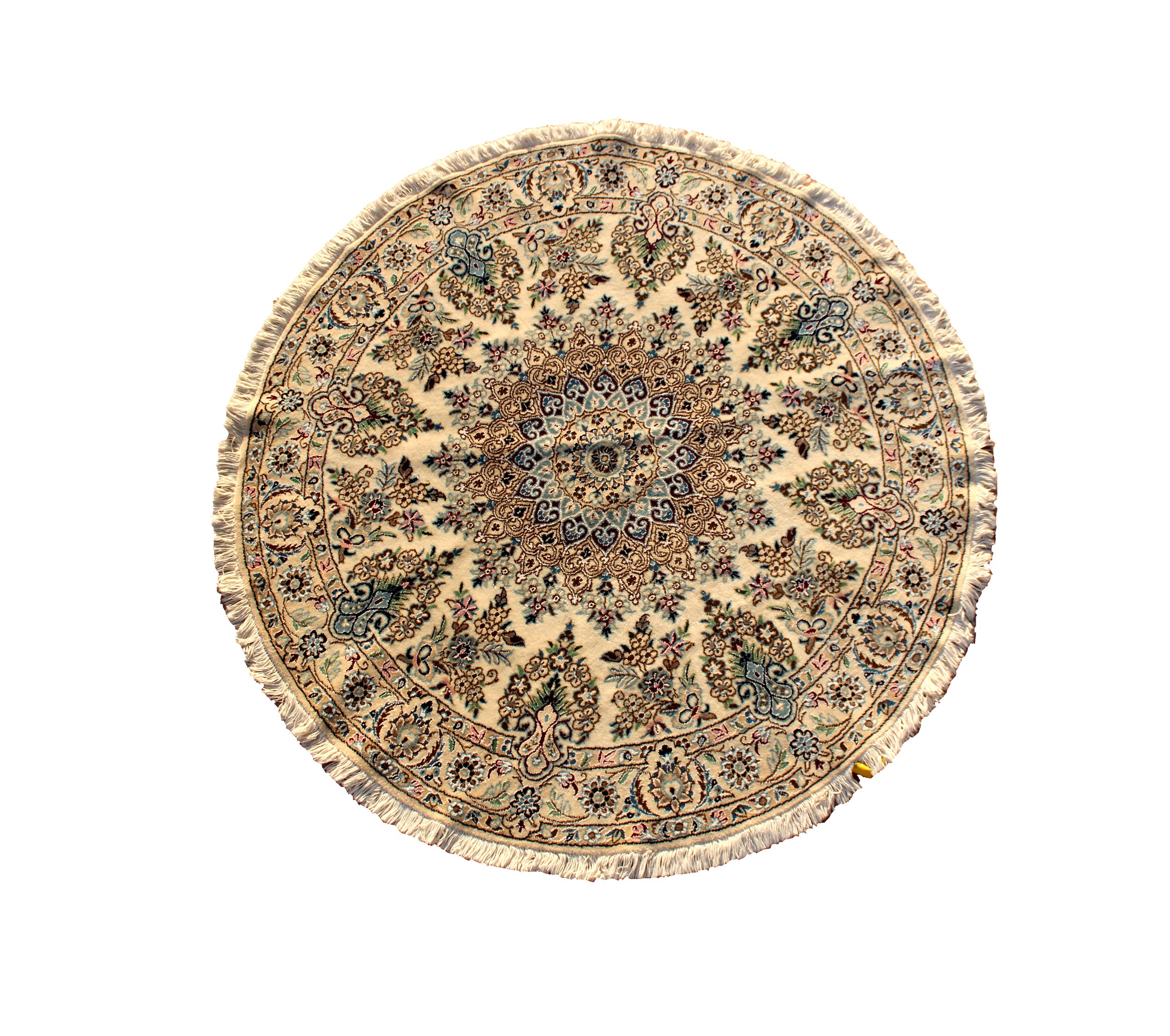 53590 IRAN NAIN NOWLA WOOL AND SILK 1.42X1.42MTR QR5,895. 