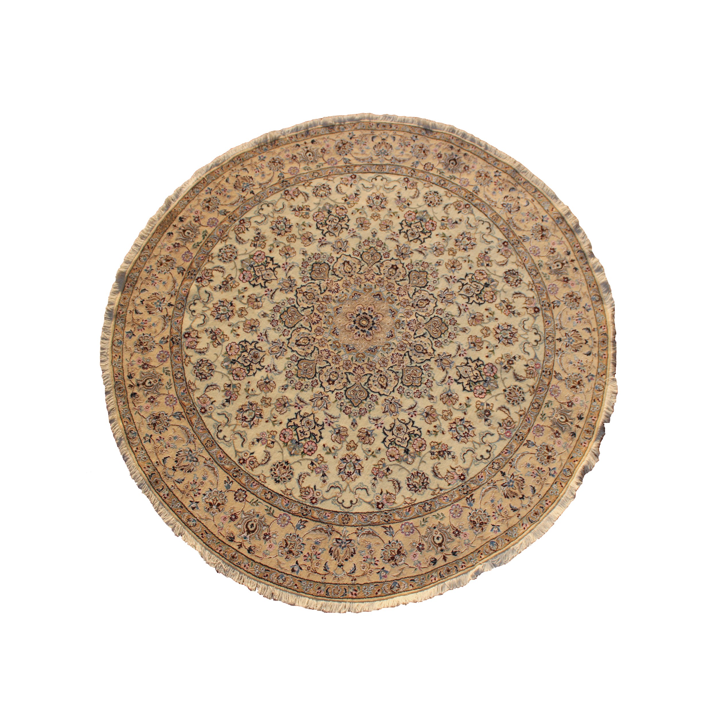 56369  IRAN NAIN NOWLA WOOL AND SILK 2.03X2.03MTR QR15,000. 