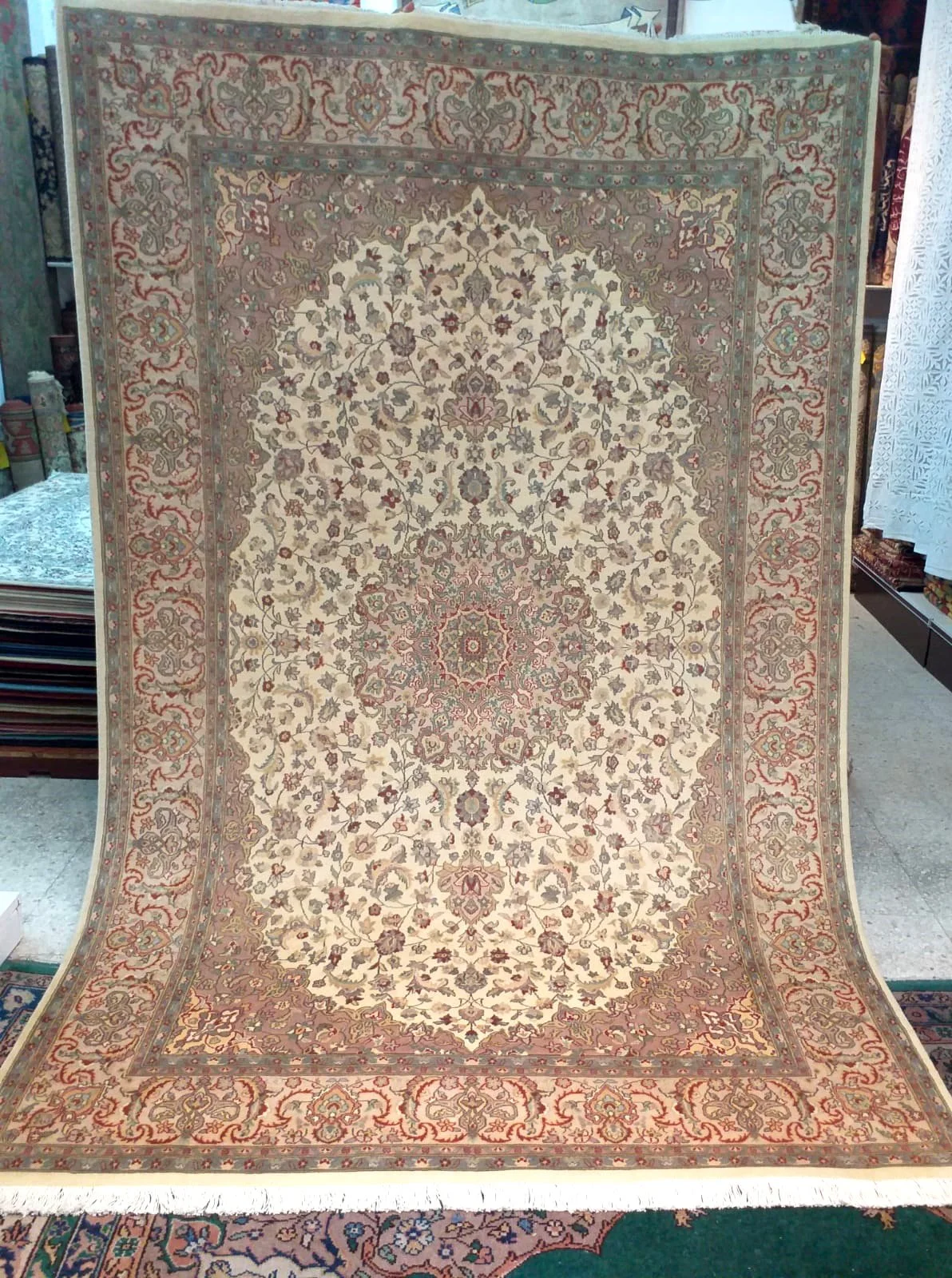 55694 PAK KASHMIR DOUBLE KNOTT  MEDALLION DESIGN 2.90X1.89MTR QR16,000