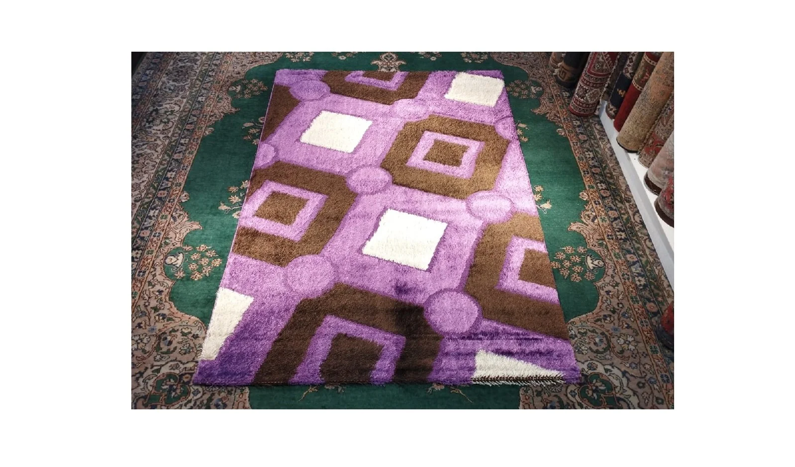 56718 MACHINE MADE DIAMOND SHAGGY   2.30X1.50MTR 7.6X5.0FT QR450.