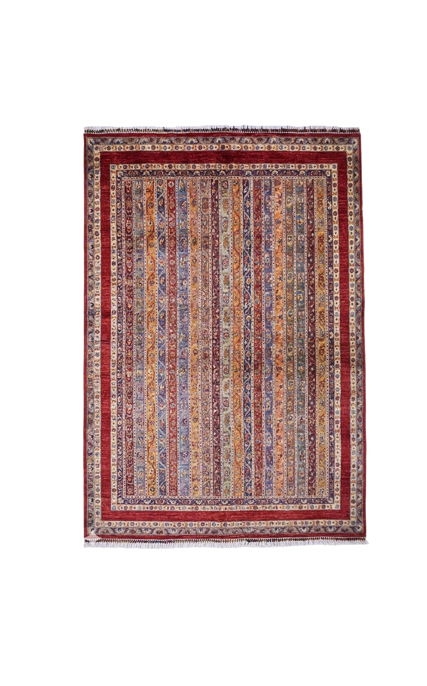 56232  TURKOMAN CHOBI KHAT-E-RAAS RED BORDER 3.25X2.34MTR  10.8X7.8FT QR19,000