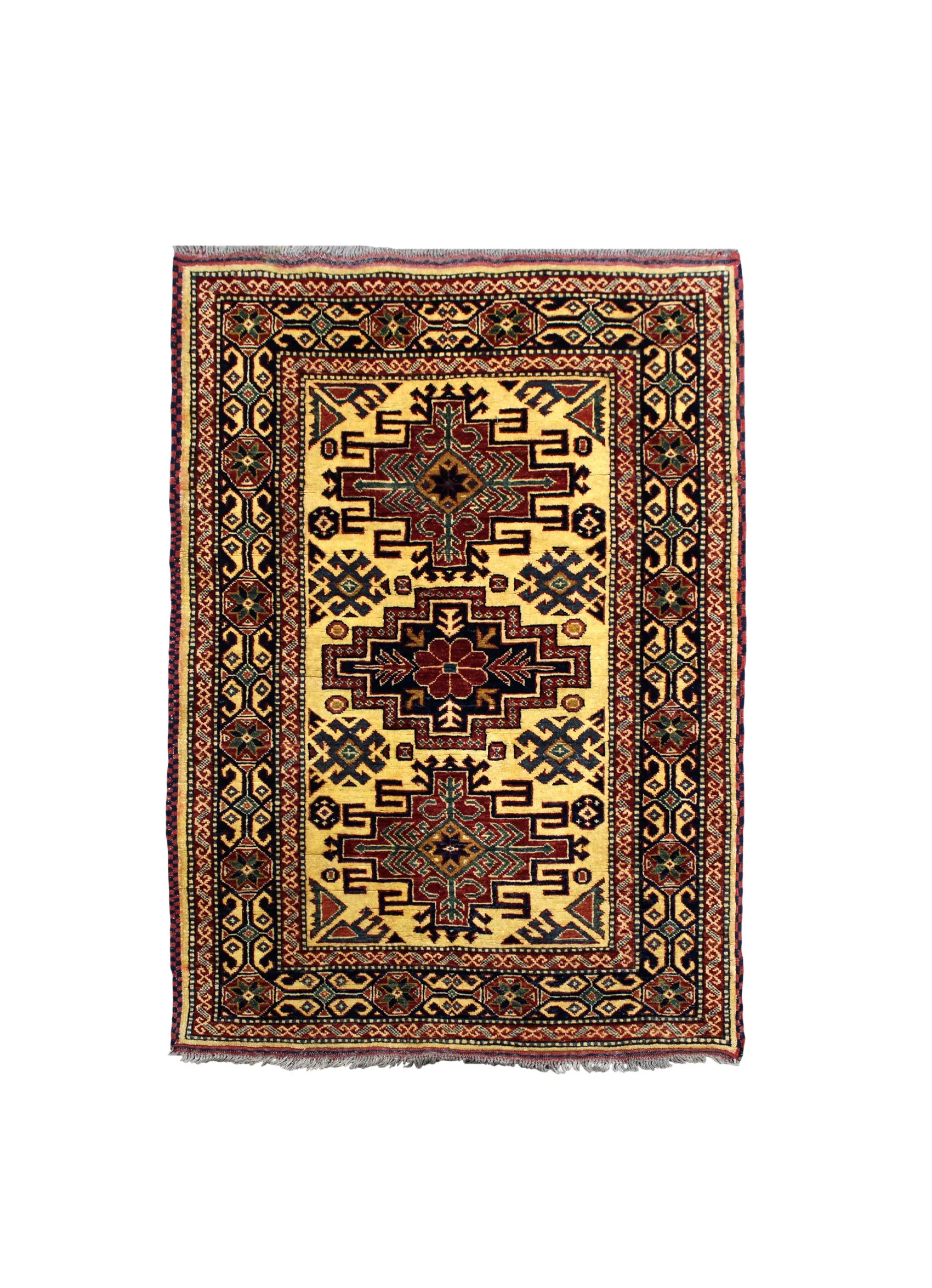 35465 TERKMINISTAN CAUCASIAN KAZAK DESIGN 1.45X1.00MTR 4.9X3.3FT QR3,100.jpg
