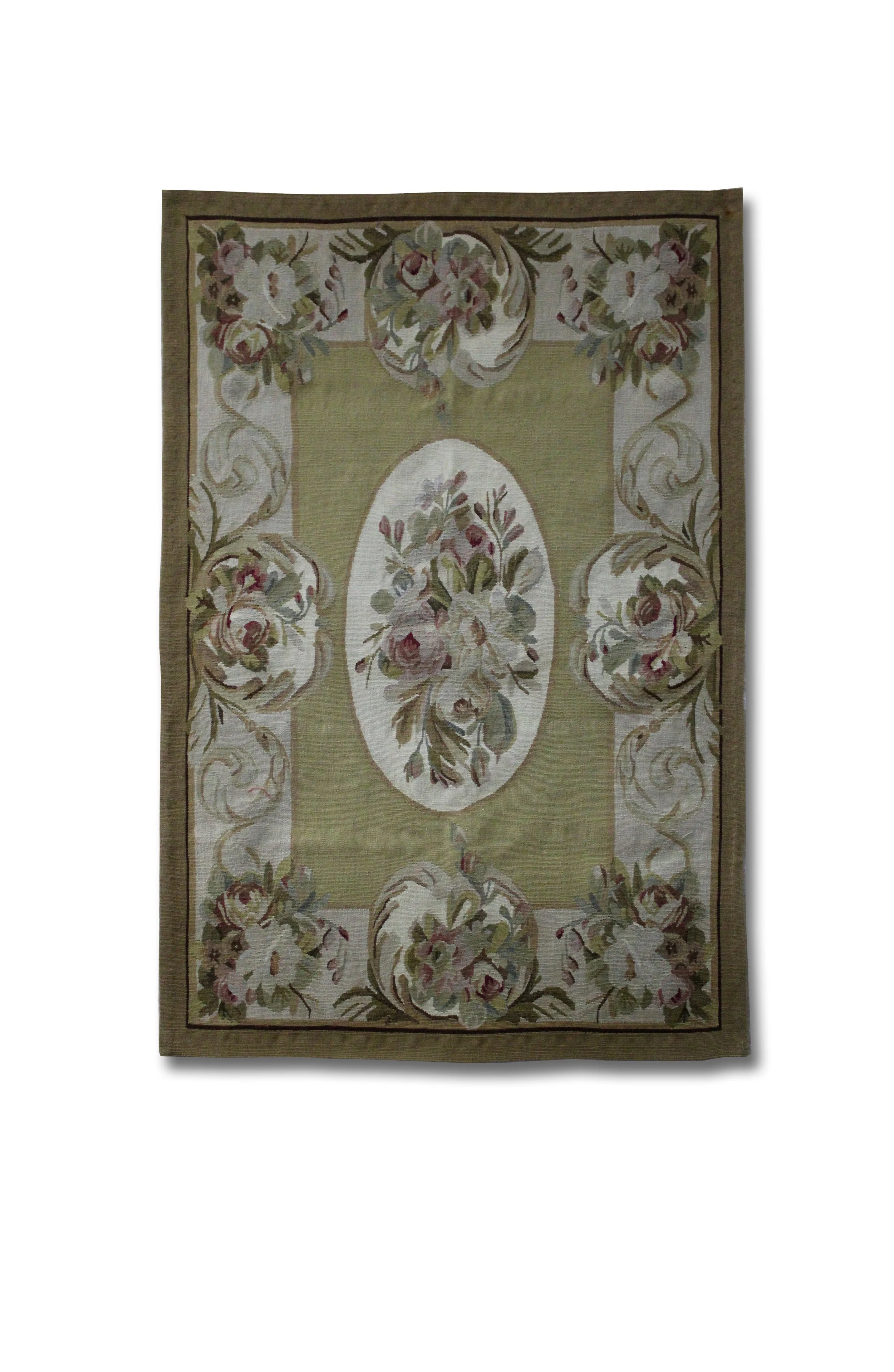 CN63 AUBUSSON TAPESTRY RUG 1.22X0.75MTR 4.0X2.6FT QR1,150