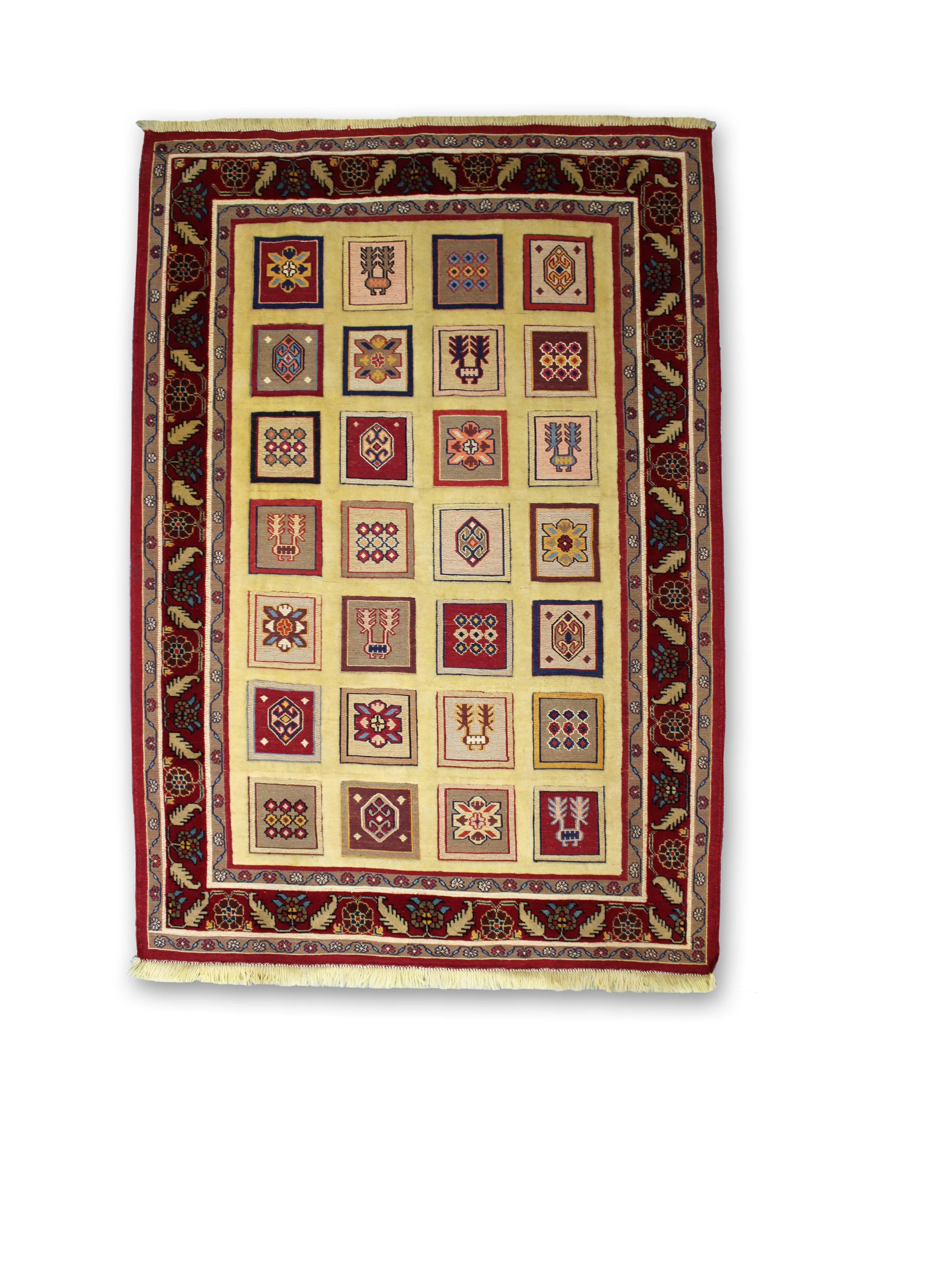 55328 IRAN SIRJANI KILIM AND CARPET  SIZE:1.85X1.32MTR 6.1X4.4FT QR7,450