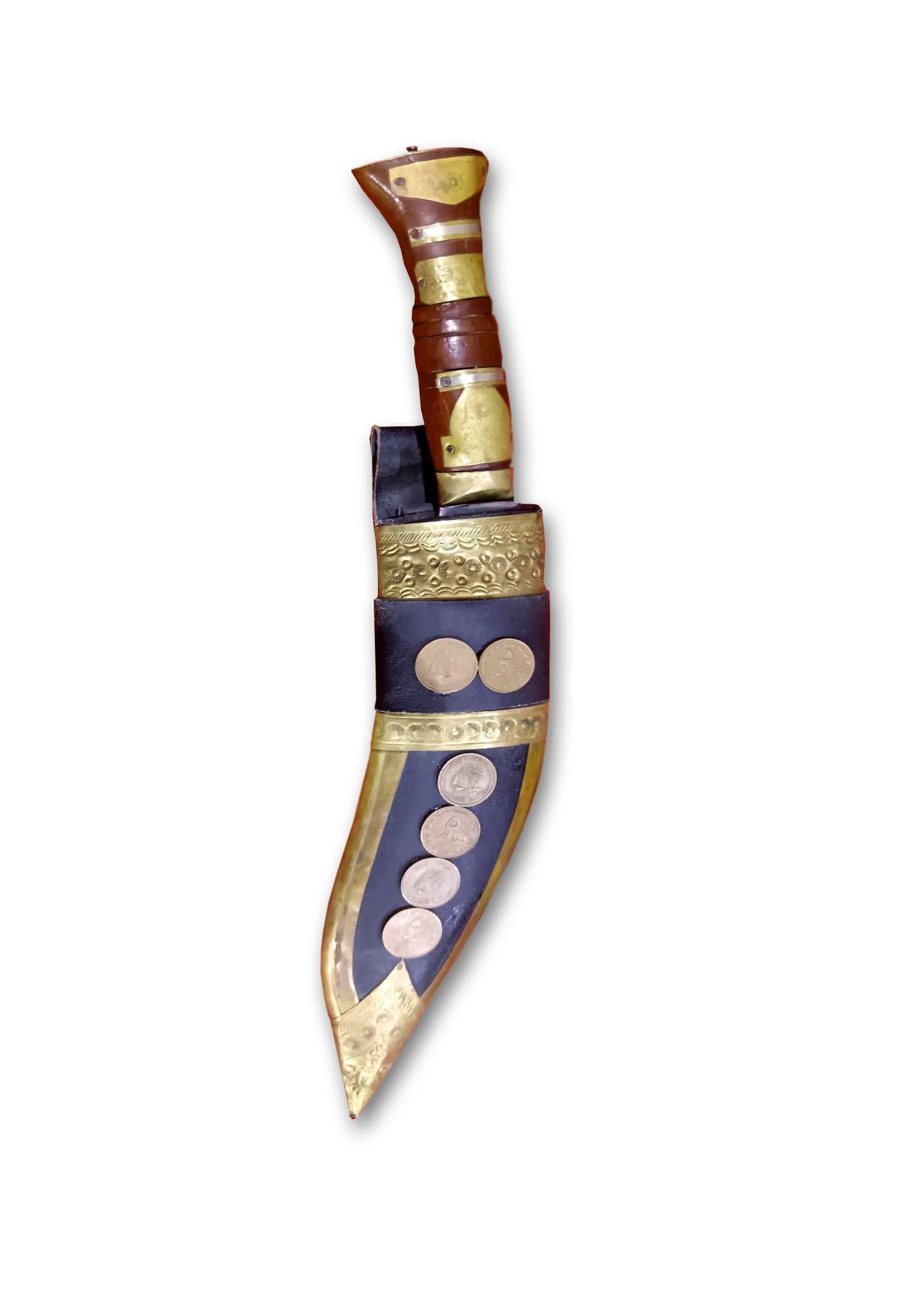 LH2050 KUKRI DAGGER WITH QATAR COINS L-39CM QR425.jpg