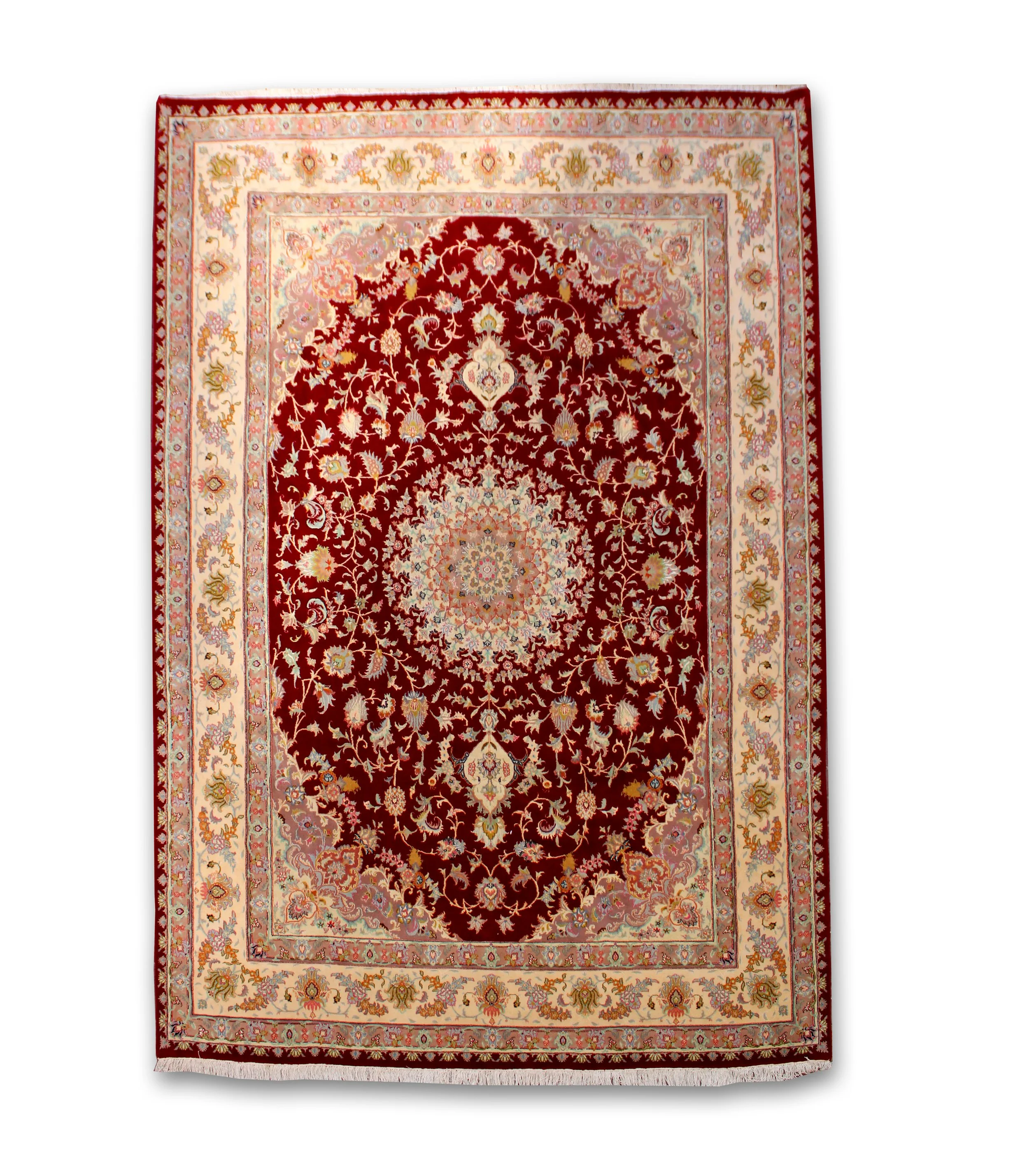 50982 IRAN TABREZ PART SILK NAKSHA DESIGN 3.43X2.44MTR 11.3X8.0FT QR65,550.